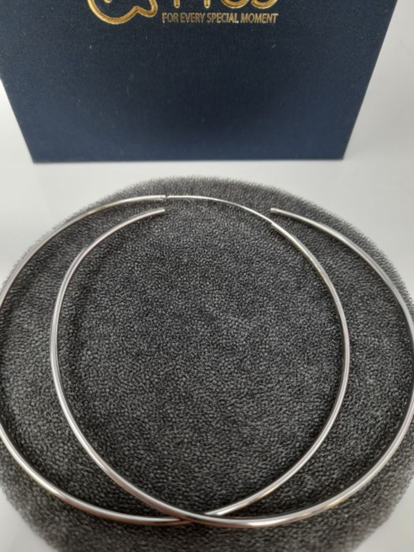 T400 Jewelers 925 Sterling Silver Polished Round Circle Endless Hoop Earrings,Size 70 - Image 3 of 3