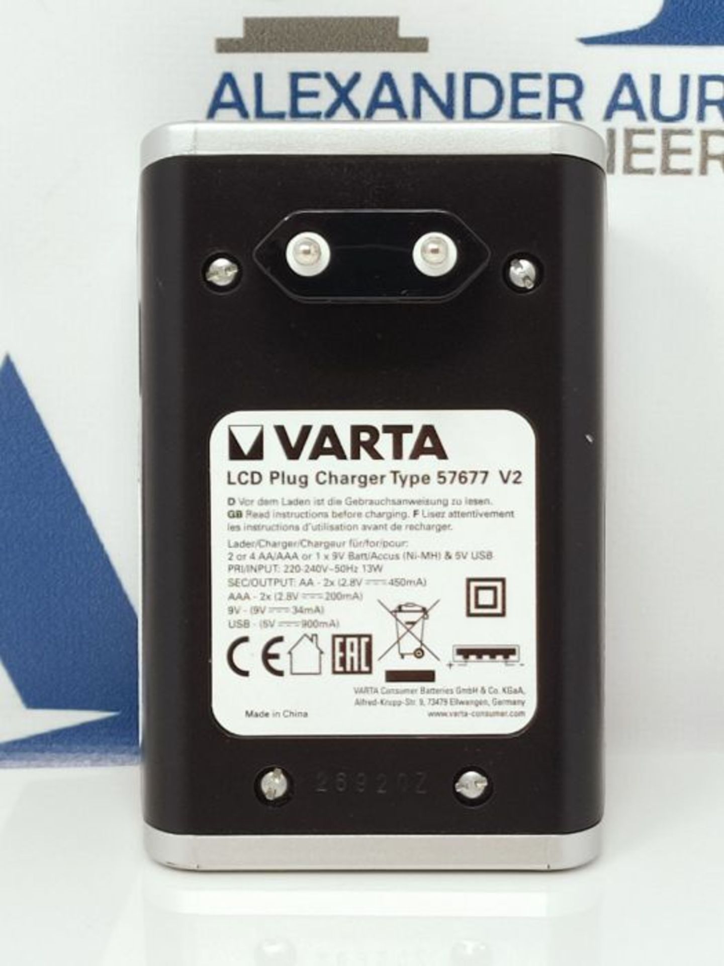 VARTA LCD Plug LadegerÃ¤t fÃ¼r AA/AAA/9V und USB-GerÃ¤te (inkl. 4x AA 2100 mAh) - Image 2 of 2