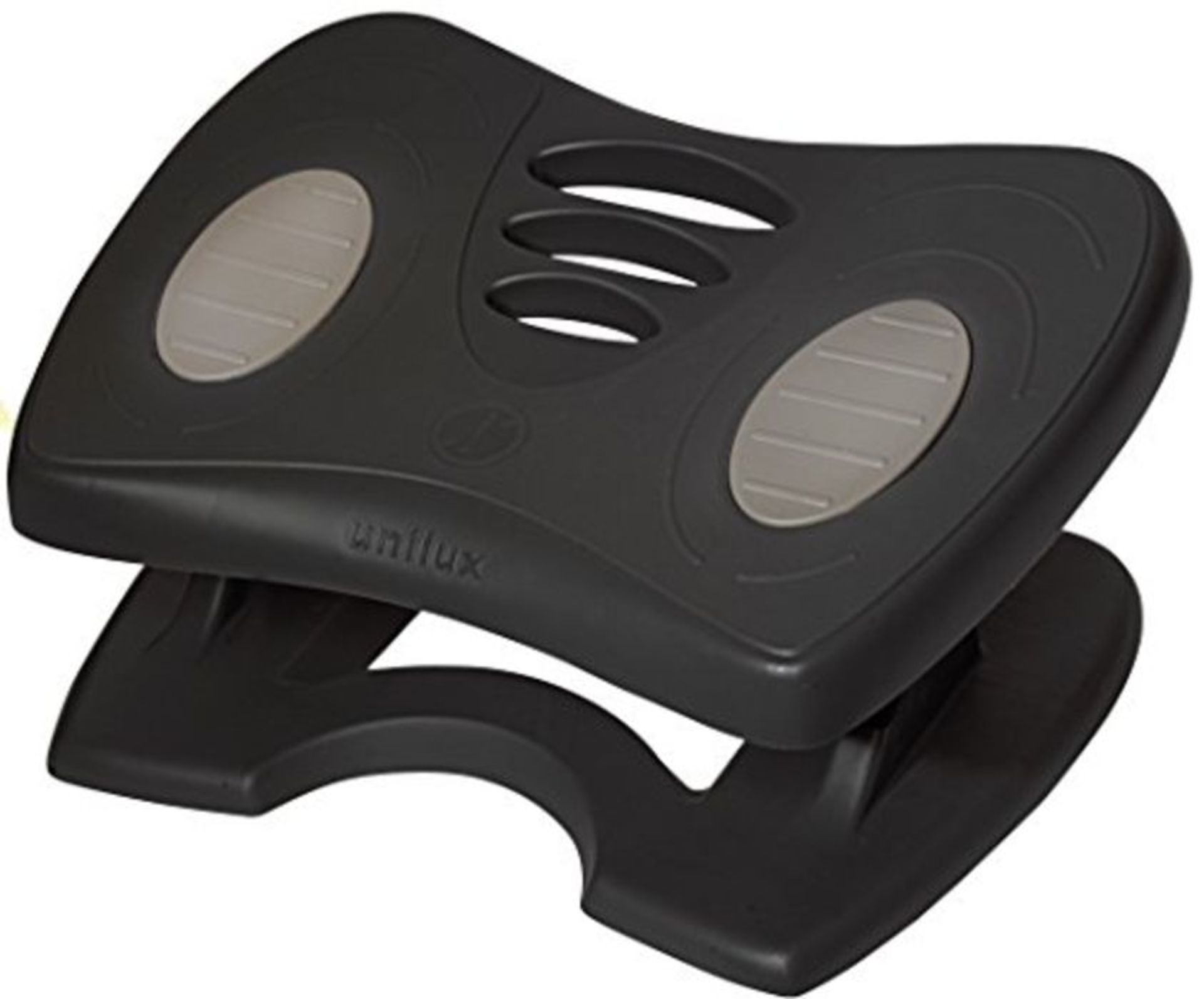 [CRACKED] Unilux Ergonomic Adjustable Footrest, Under Desk, Non-Slip Foot Stool, Black