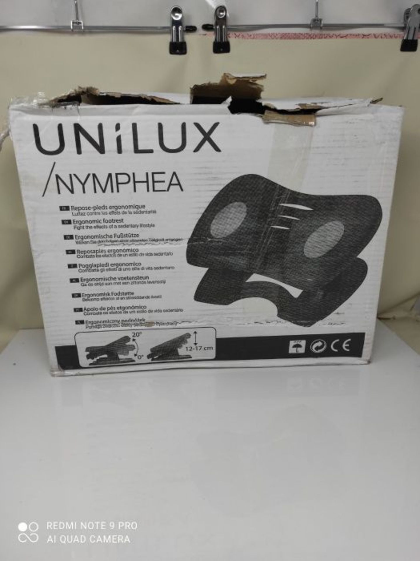 [CRACKED] Unilux Ergonomic Adjustable Footrest, Under Desk, Non-Slip Foot Stool, Black - Image 2 of 3