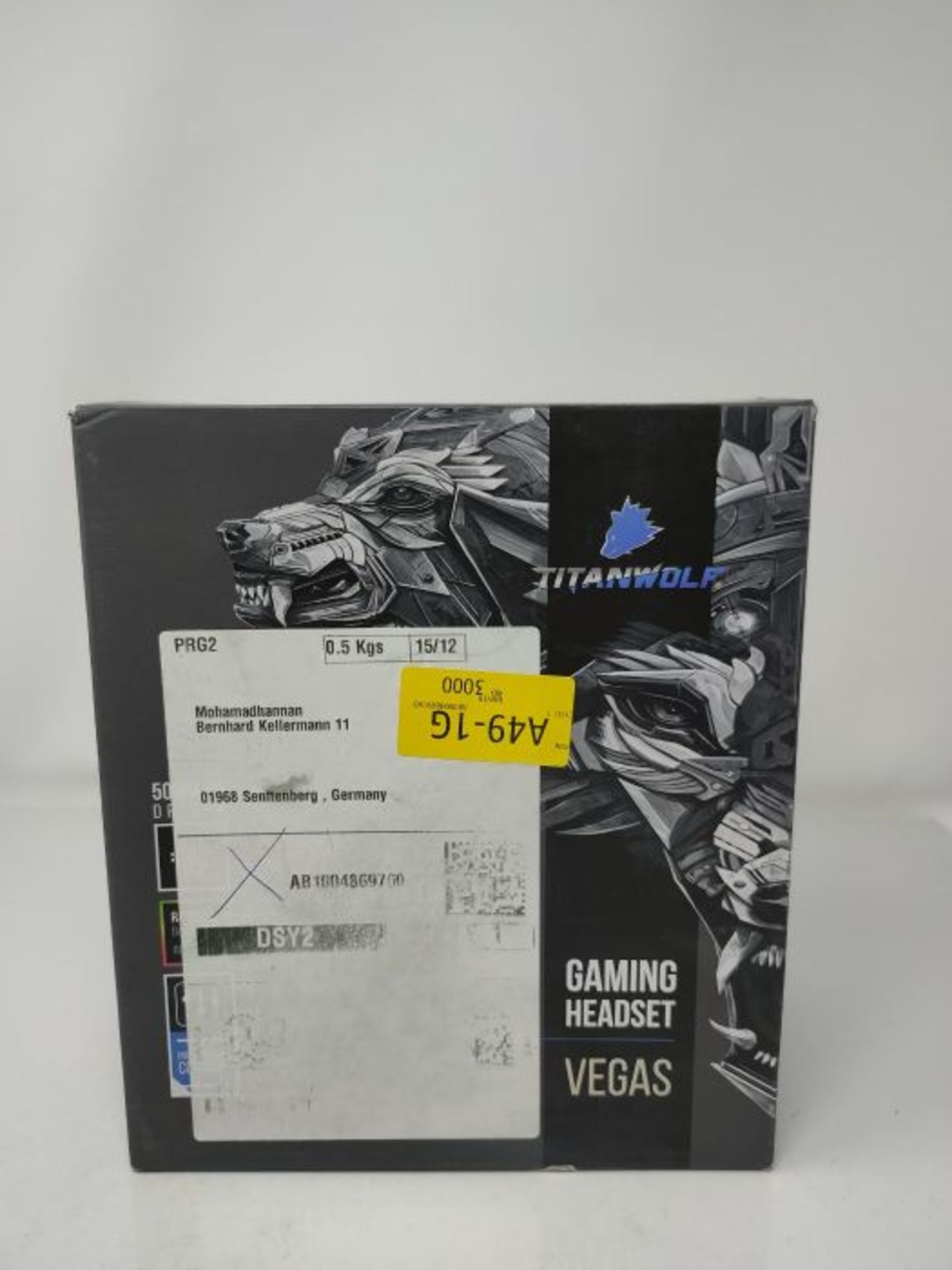 CSL - Titanwolf PC Headset 7.1 Virtuell Surround - 1,95 cm Kabel mit Stoffummantelung - Image 2 of 3