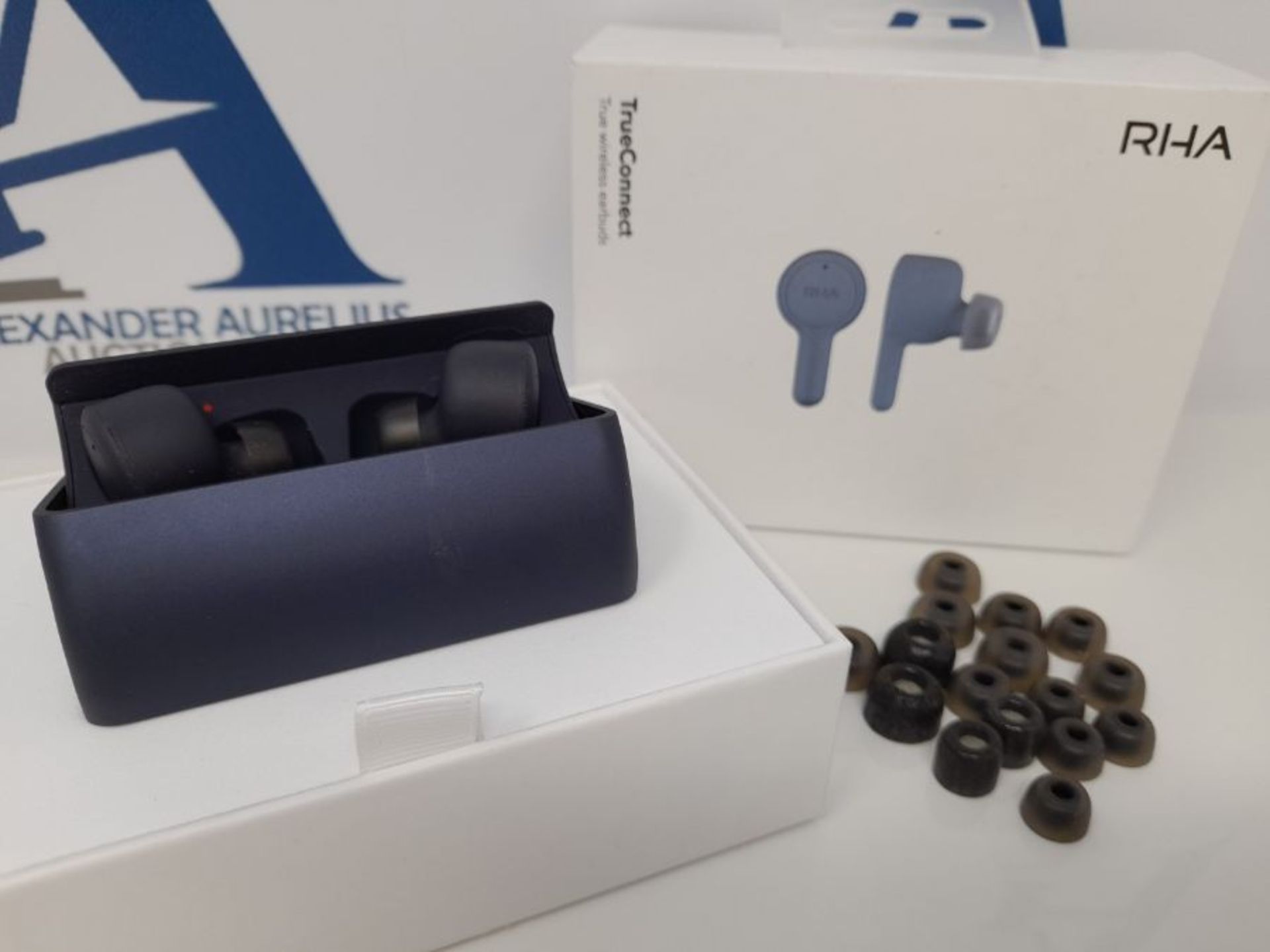 RRP £141.00 RHA Trueconnect - Navy Blue: True Wireless Earbuds with Bluetooth 5 & Sweatproof for S - Image 2 of 3