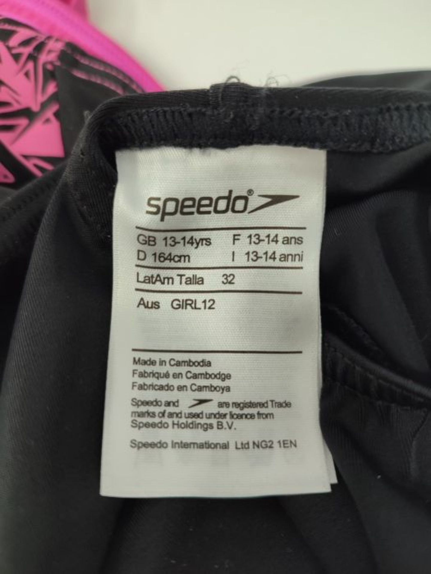 Speedo MÃ¤dchen Swimwear Boom Splice Muscleback, Black/Electric Pink, 164, 8-10844B3 - Image 3 of 3