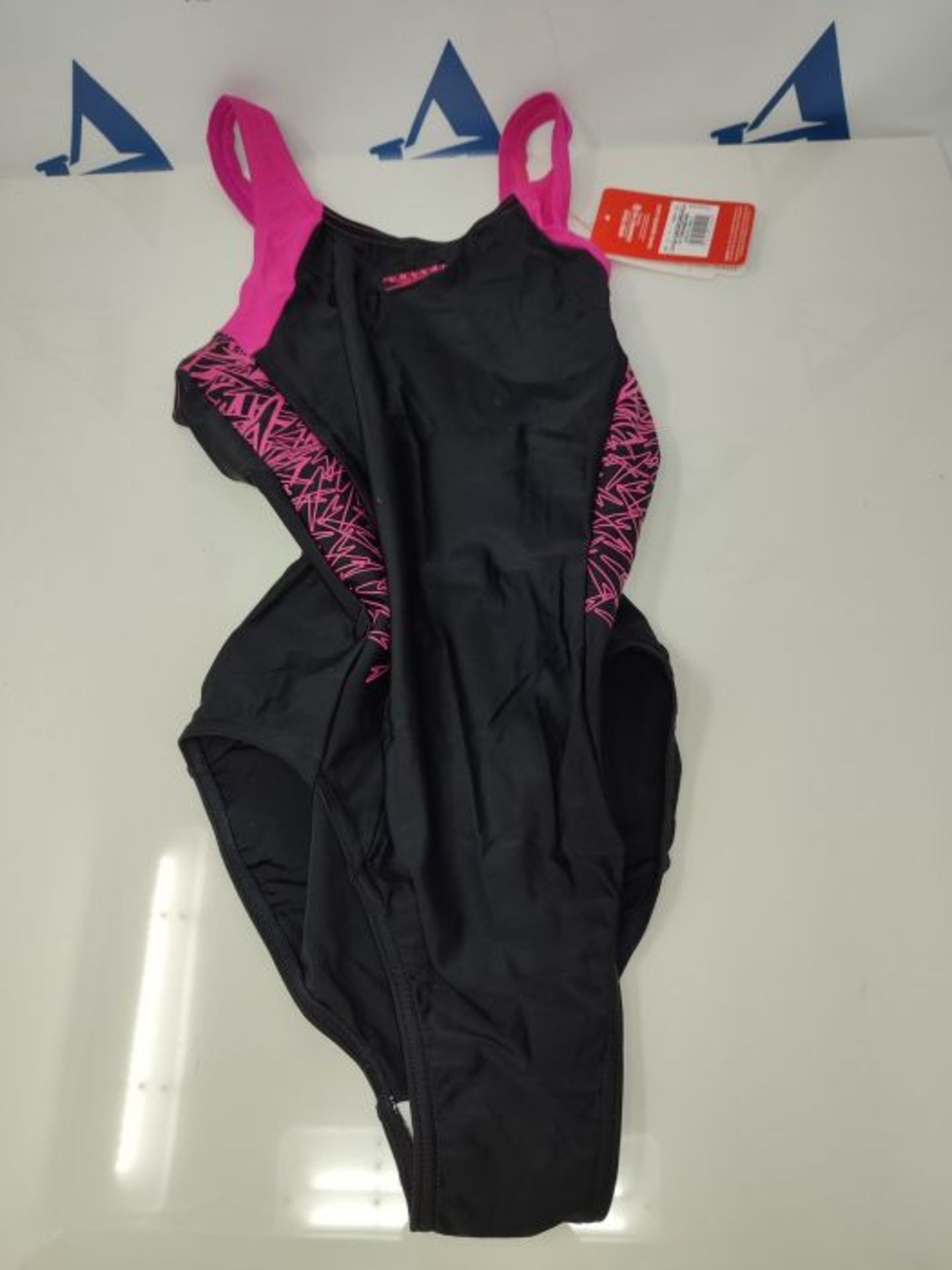 Speedo MÃ¤dchen Swimwear Boom Splice Muscleback, Black/Electric Pink, 164, 8-10844B3 - Image 2 of 3