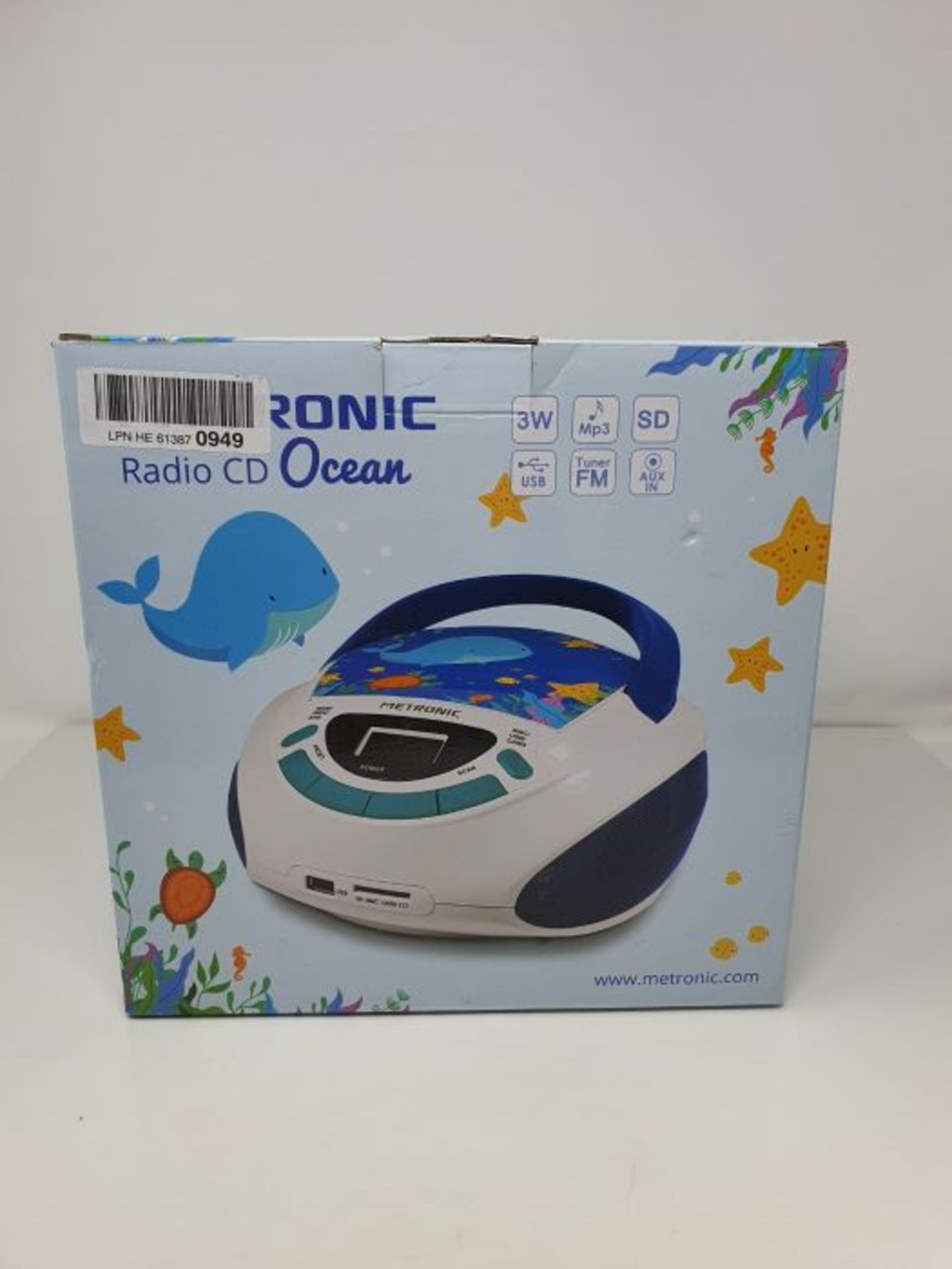 RRP £52.00 Metronic CD / MP3 Radio Blue et Blanc - Image 2 of 3