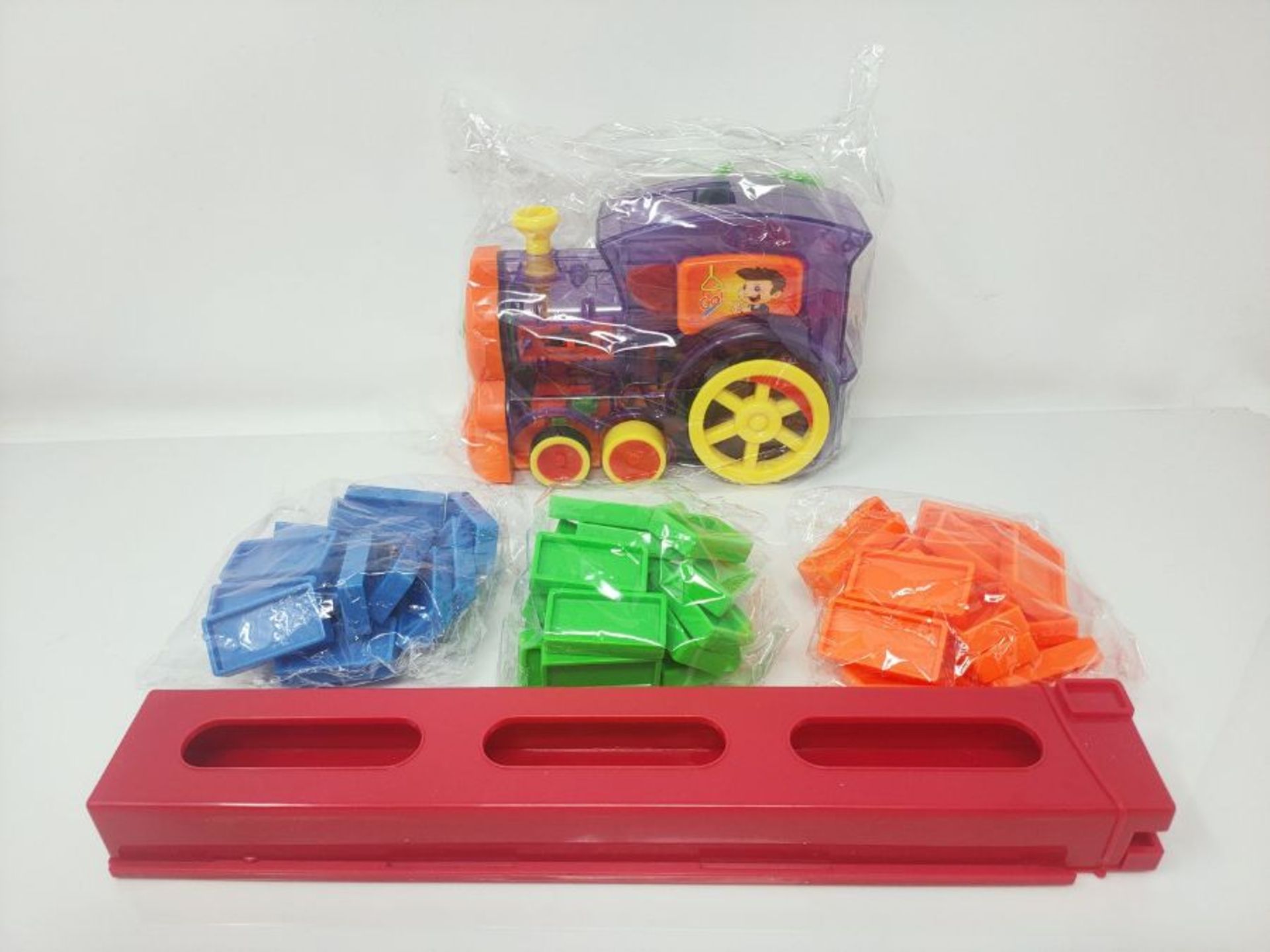 OBEST 100pcs Domino Electric Train, con luci e Musica Gioco di distribuzione Automatic - Image 3 of 3