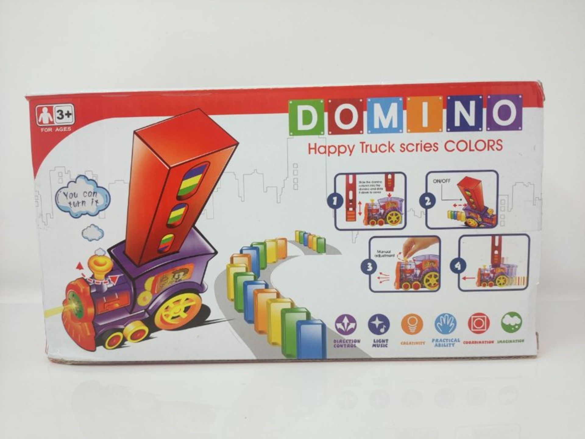 OBEST 100pcs Domino Electric Train, con luci e Musica Gioco di distribuzione Automatic - Image 2 of 3