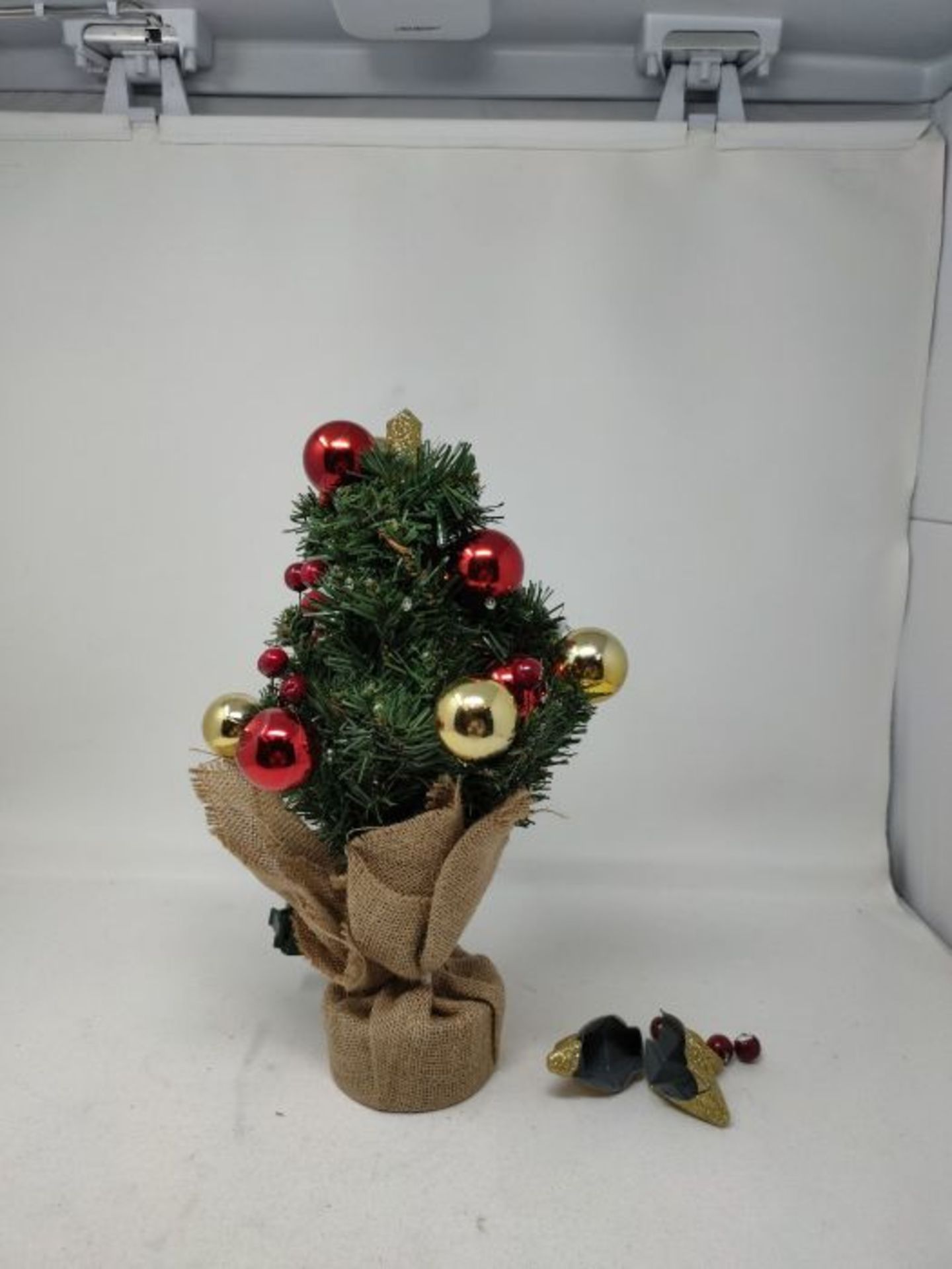 [CRACKED] Yorbay Small Christmas Tree with 20 LED Light Baubles Star Topper 40cm Batte - Image 2 of 3