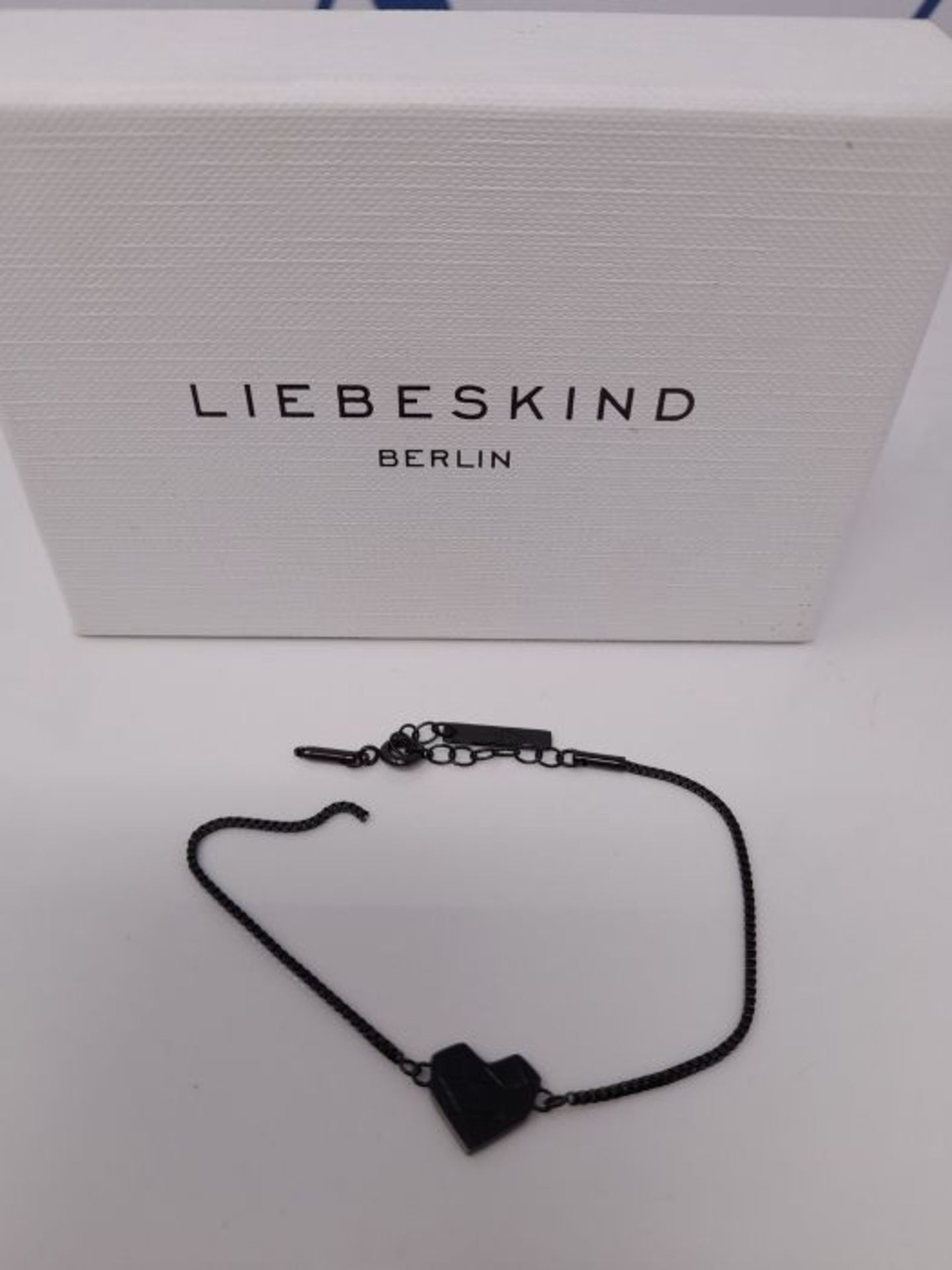 [CRACKED] Liebeskind Berlin Damen Armband Herz Edelstahl Silber 20 cm (schwarz), LJ-03 - Image 2 of 3