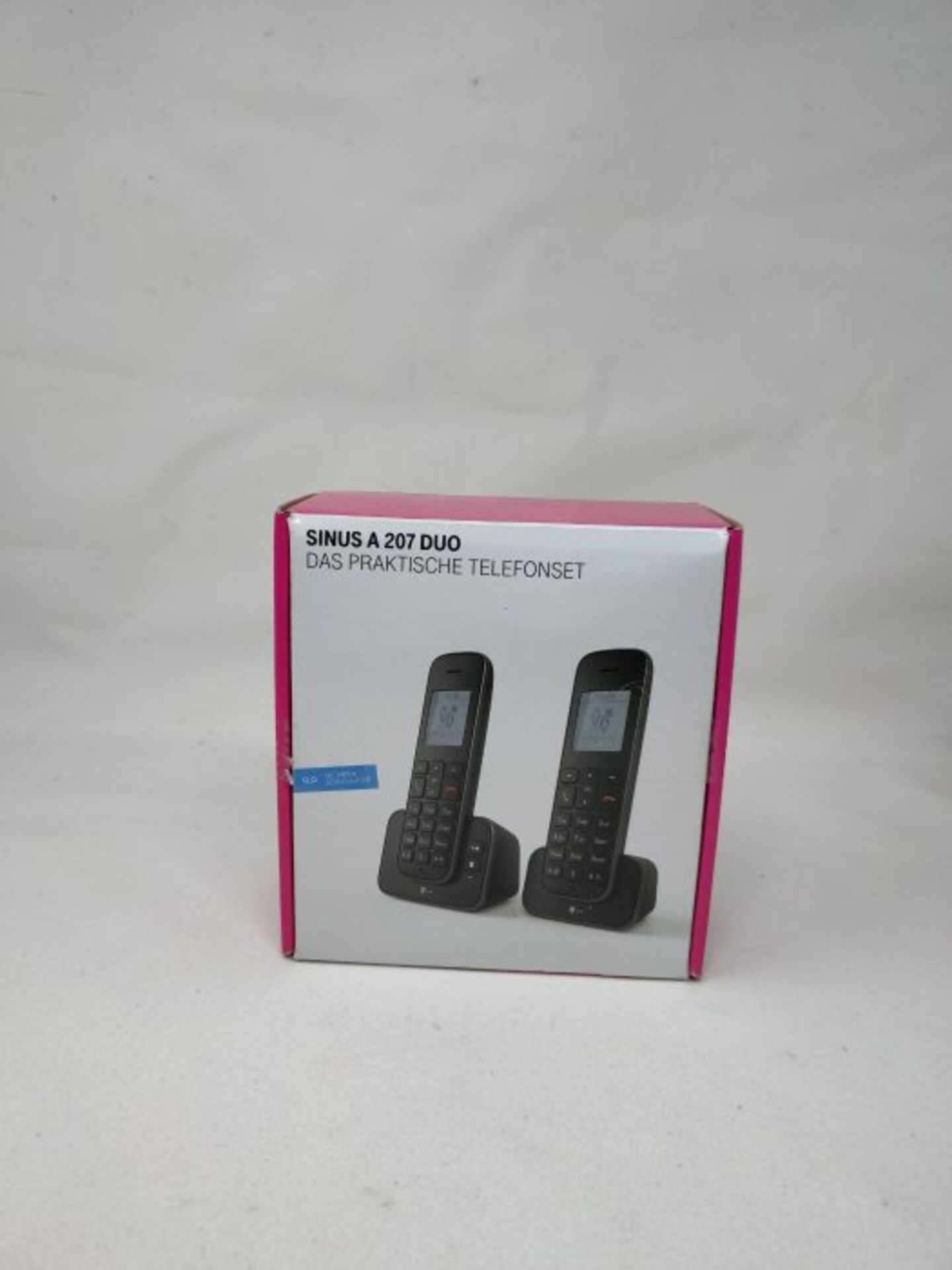 RRP £54.00 Telekom Sinus A207 DUO Schnurlostelefon mit AB schwarz - analoges DECT Telefon mit Anr - Image 2 of 3