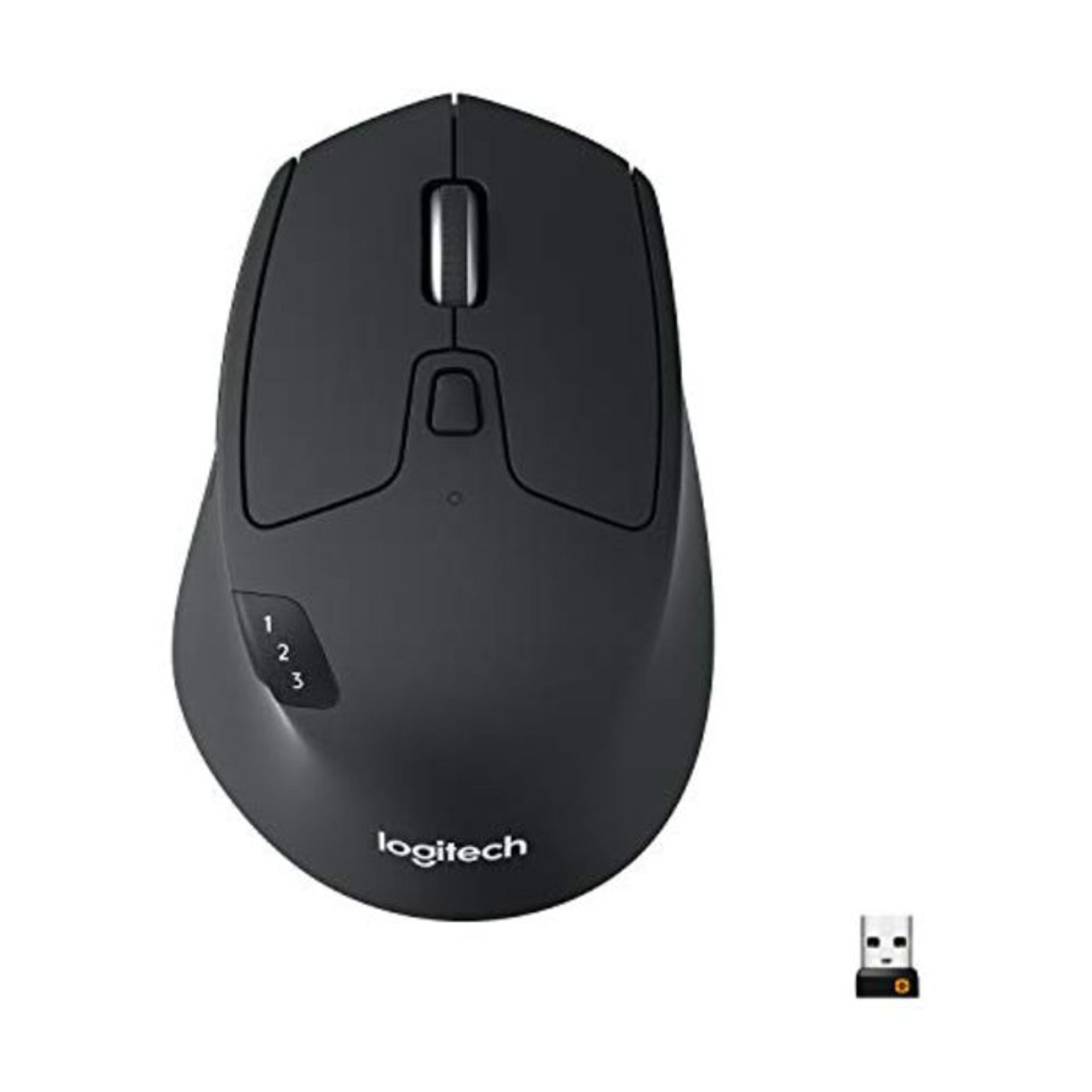 Logitech M720 Triathlon Wireless Mouse, Multi-Device, Bluetooth and 2.4 GHz with USB U