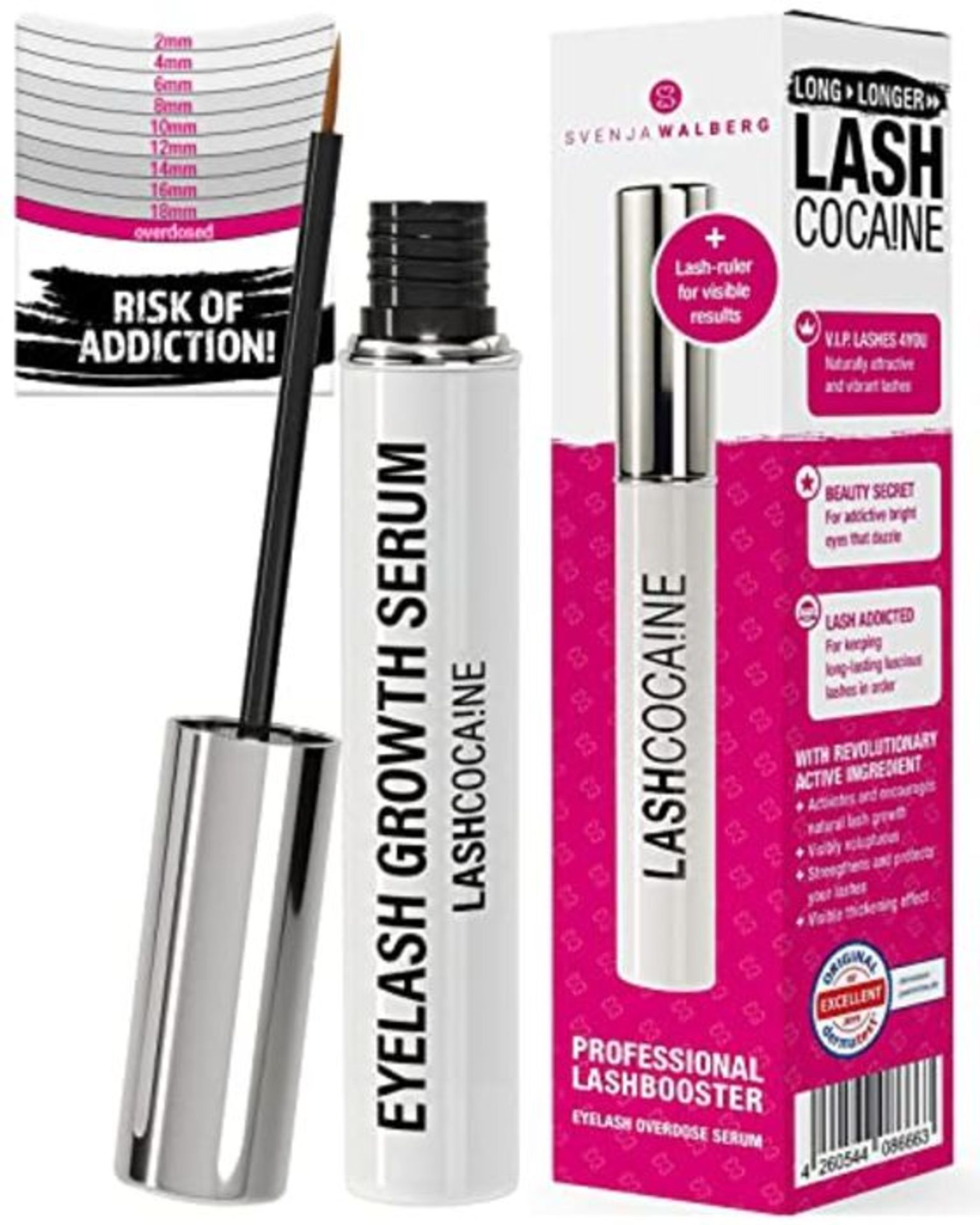 Lashcocaine® Professional Eyelash Serum, Eyelash Booster, Svenja Walberg®, Includes