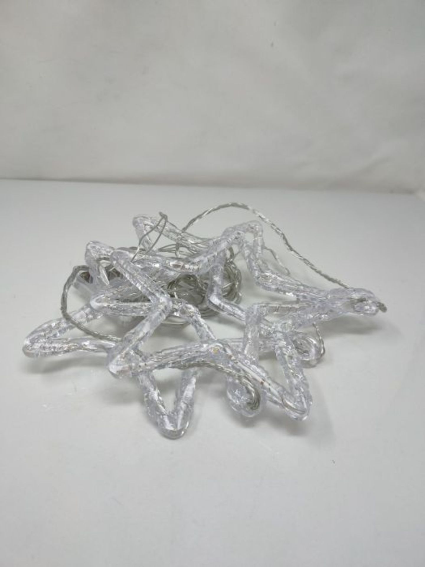 Lights4fun Acrylic Star Hanging Window Light Battery Operated Warm White LEDs Timer - Image 2 of 2