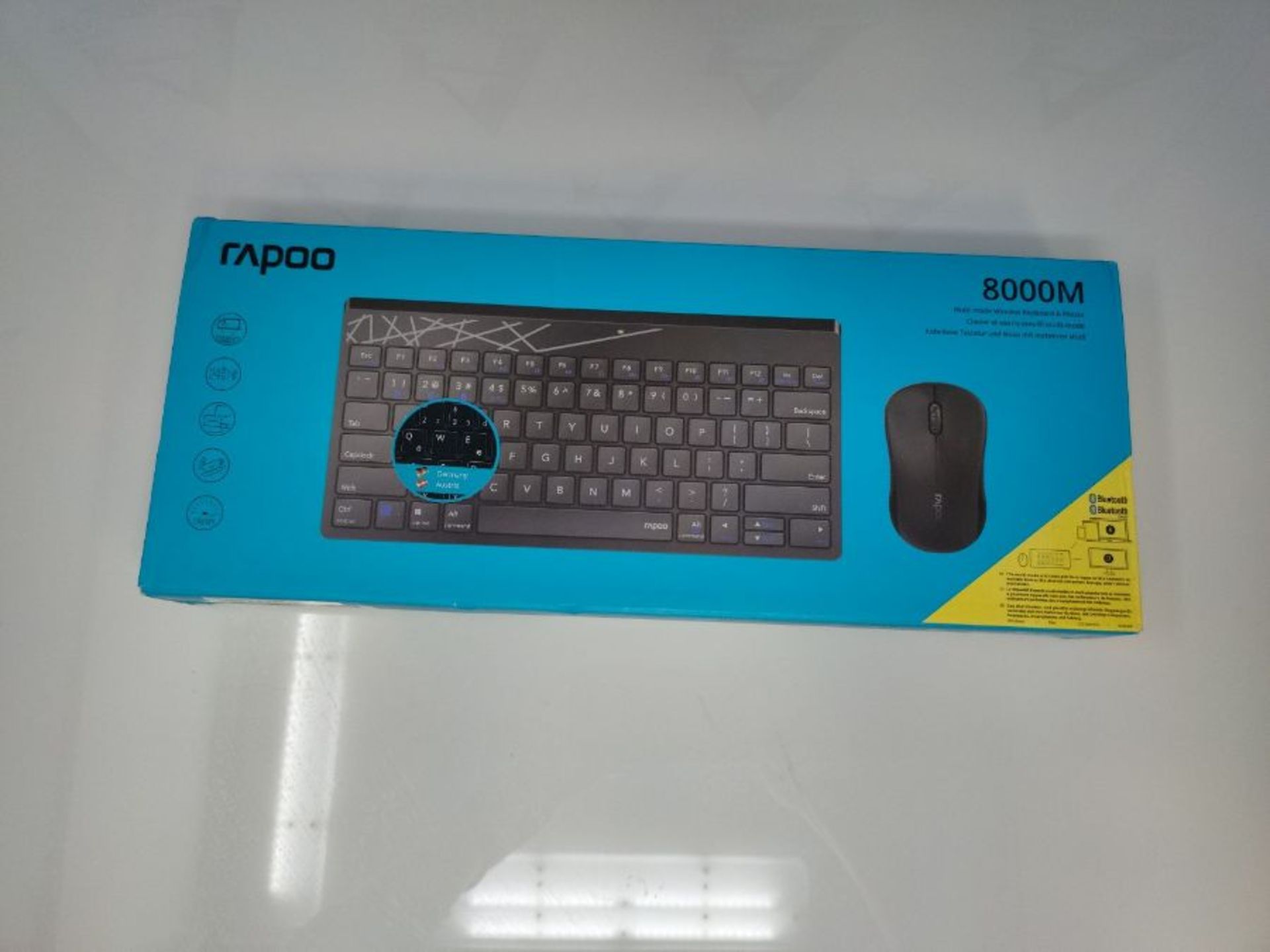 [INCOMPLETE] Rapoo 8000M kabelloses Deskset, Tastatur und Maus, Multi-Mode (Bluetooth - Image 2 of 3