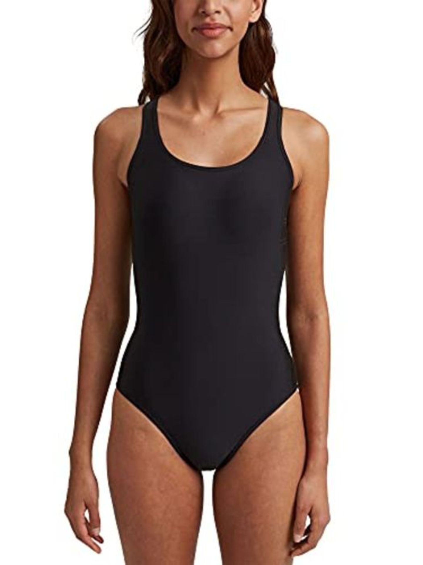 ESPRIT Women's Ocean Beach Ay Logo Swimsuit Swimming Costume, Black (Black 001), 8 (Si