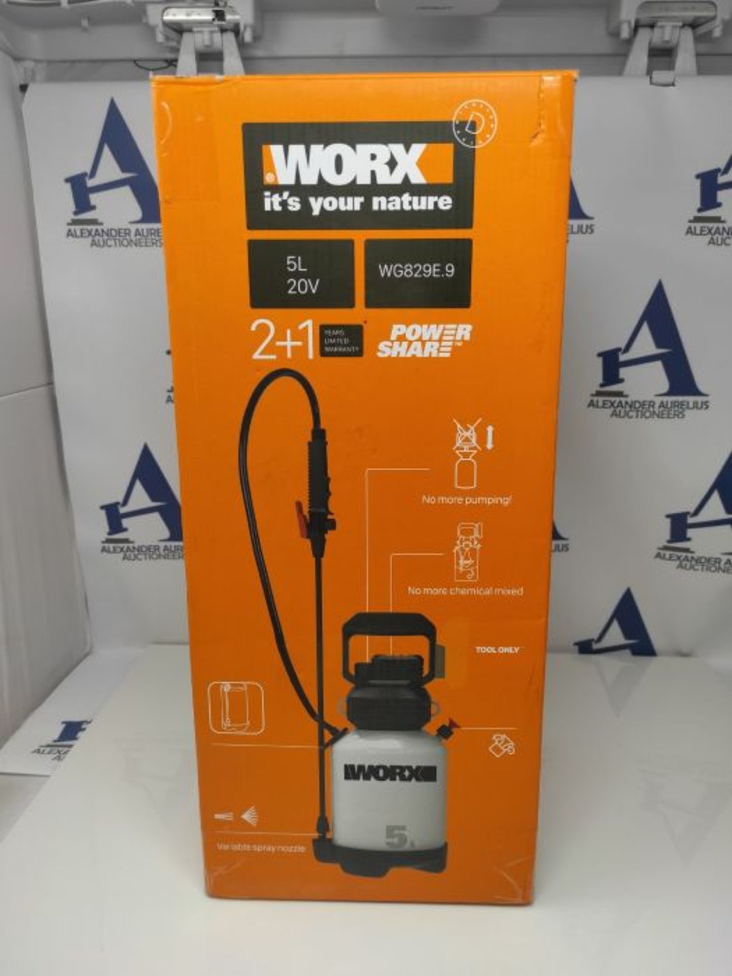 RRP £93.00 WORX 20V Akku Druckspr?hger?t WG829E.9 ohne Akku & Ladeger?t, Schwarz