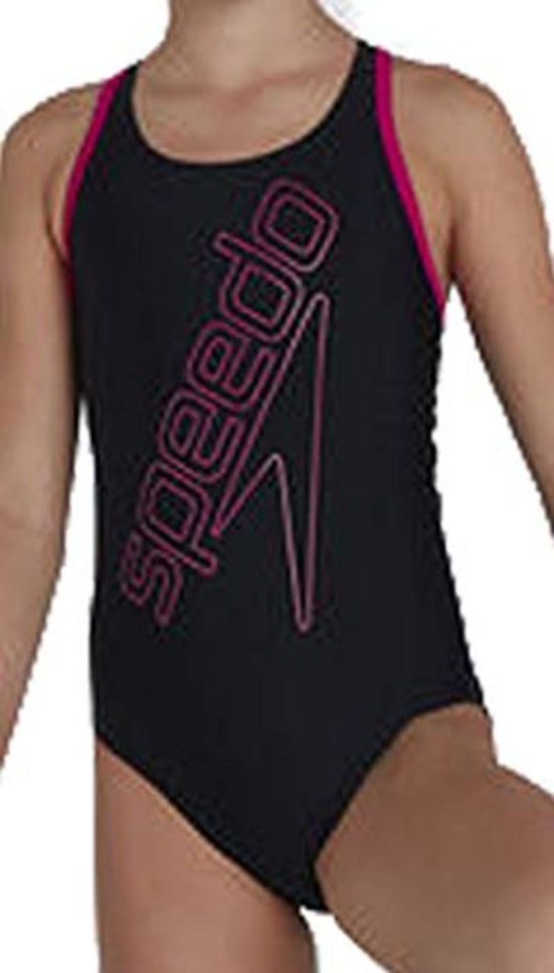 Speedo Girl's Boom Logo Placement Flyback Swimsuit