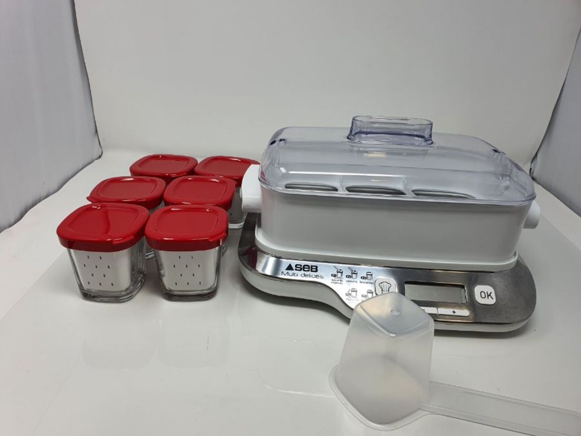 RRP £71.00 Seb Yoghurt Maker Multidelices Express Compact 6 Red Jars, Home Yoghurt, 5 Automatic P - Image 3 of 3