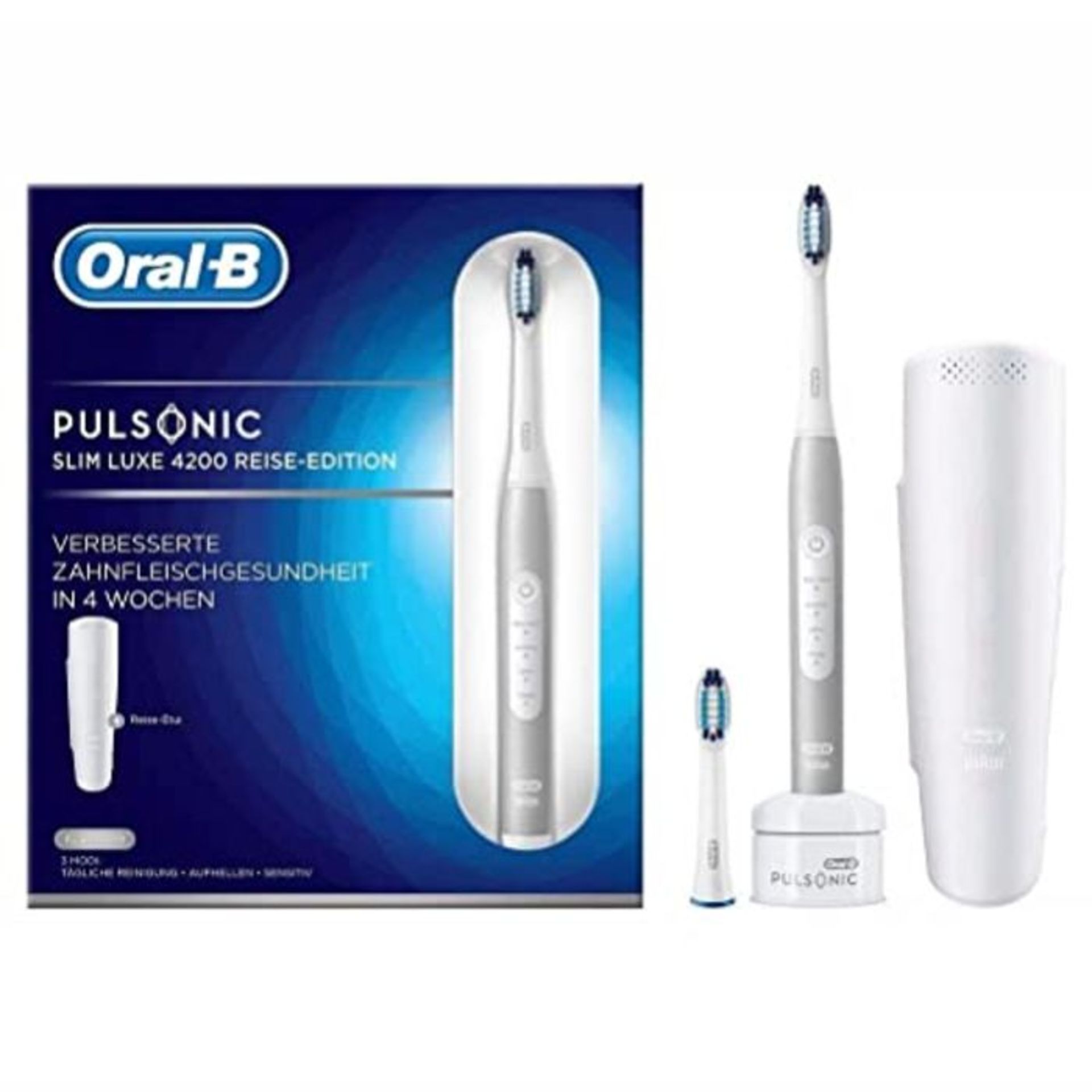 RRP £72.00 Oral-B Braun Pulsonic SLIM Luxe 4200 Platinum