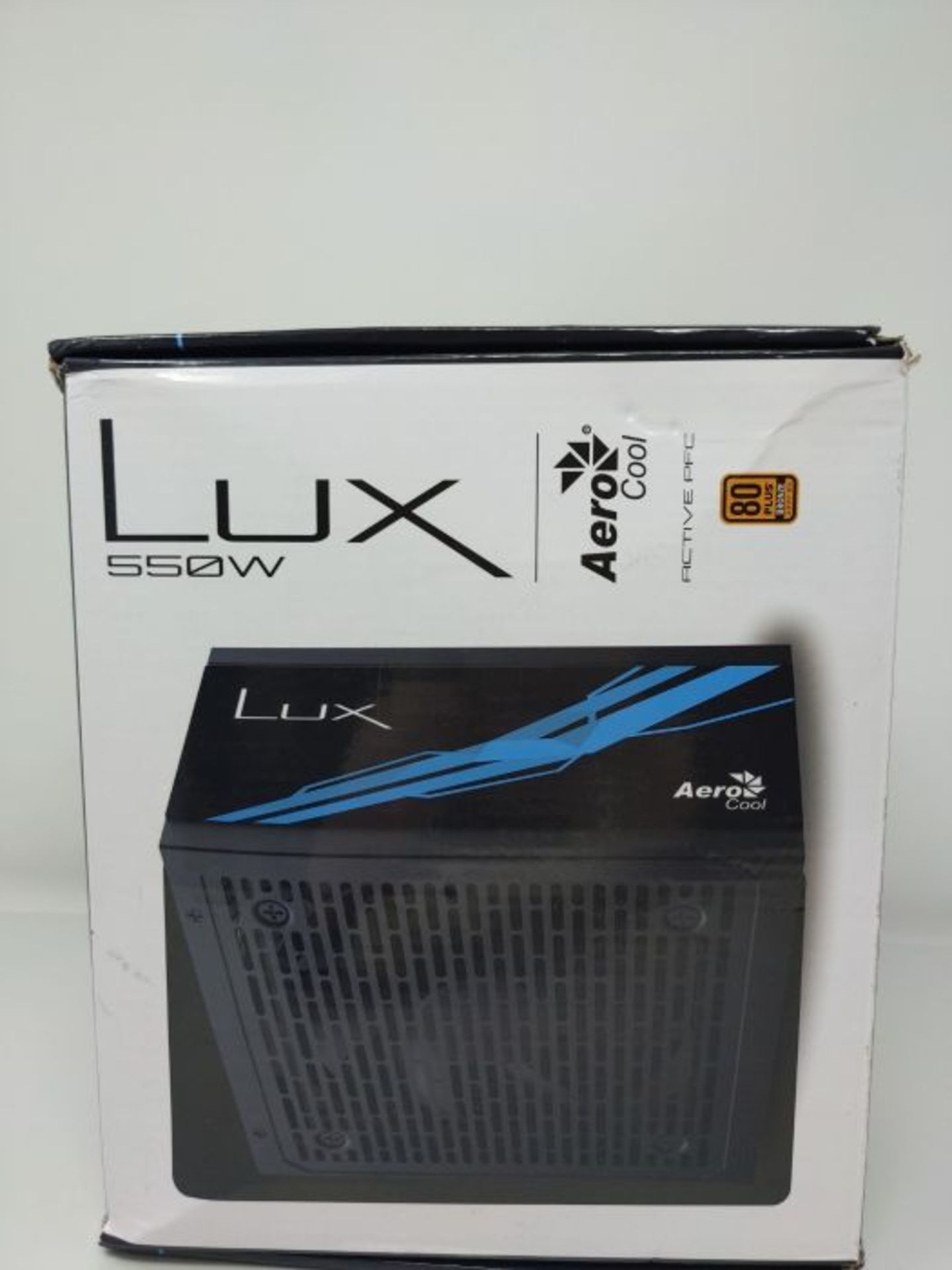 AeroCool LUX550 550W 12V 88% Efficiency 80 Plus Bronze PC Power Supply Black - Image 2 of 3