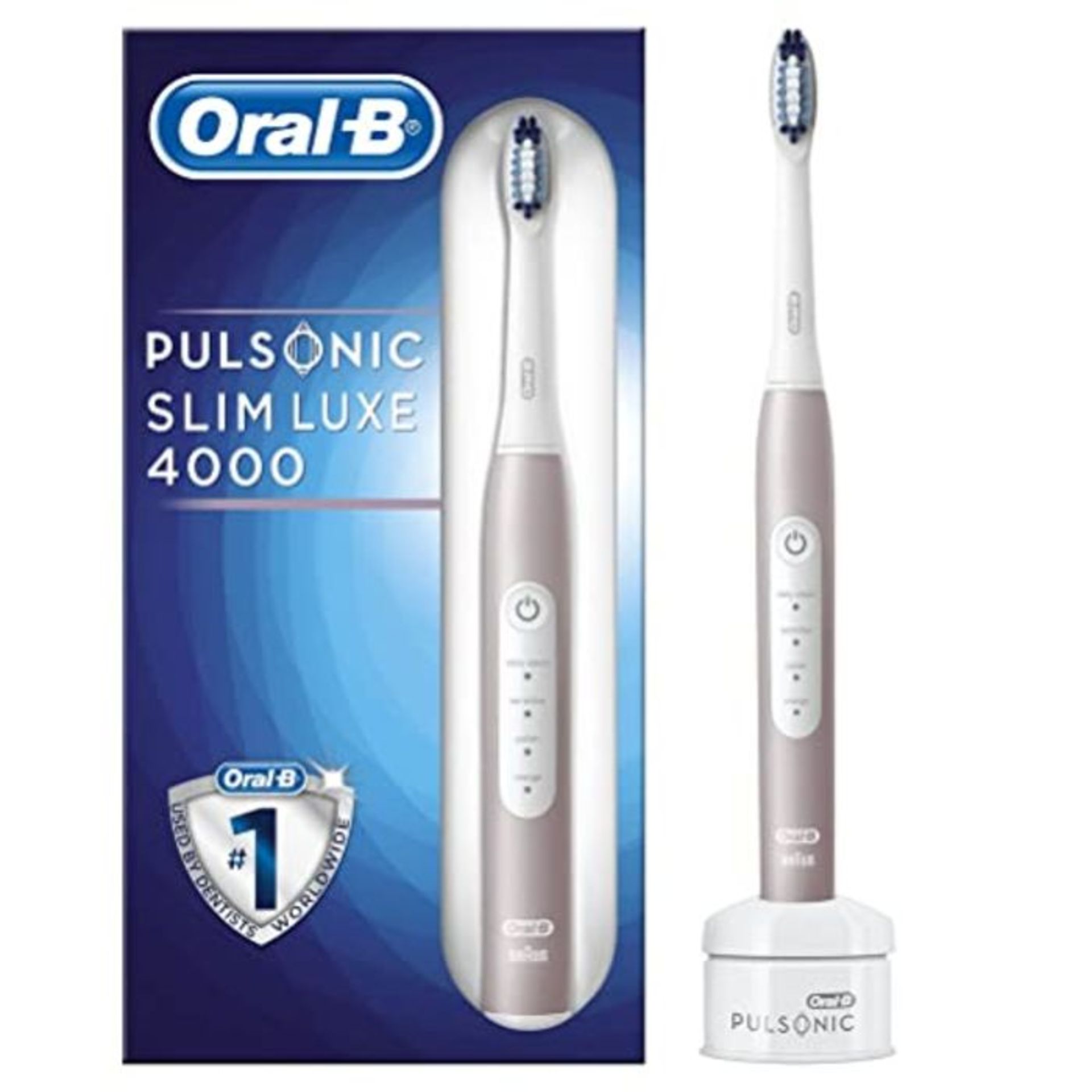 RRP £71.00 Oral-B Pulsonic Slim Luxe 4000 Elektrische SchallzahnbÃ¼rste fÃ¼r gesÃ¼nderes Za