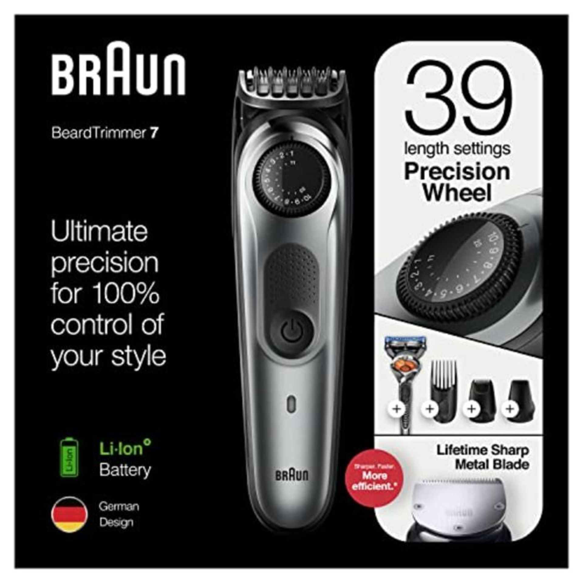 RRP £51.00 Braun Barttrimmer/Haarschneider Herren, Trimmer/Haarschneidemaschine, inkl. 4 AufsÃ¤