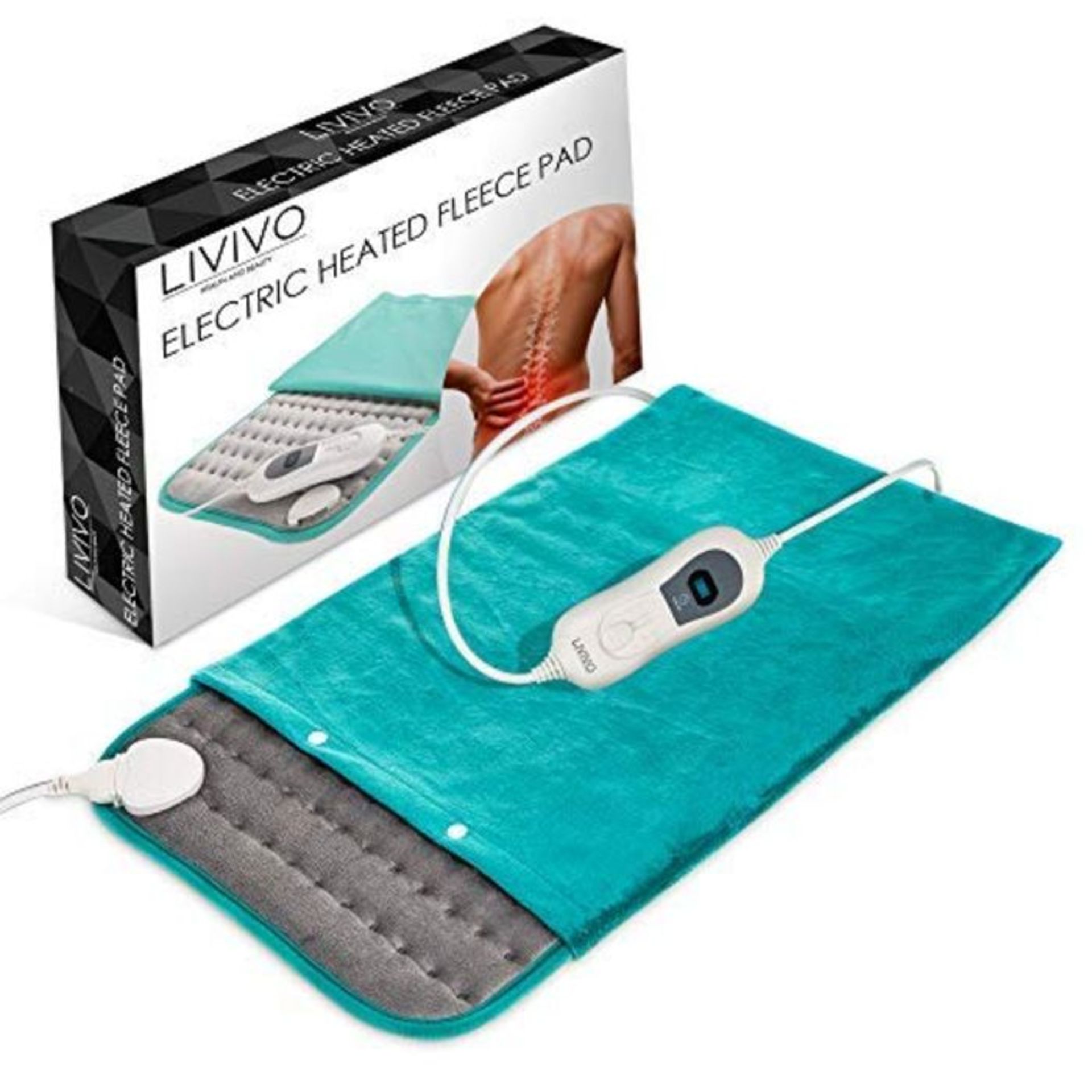 LIVIVO Electric Heated Fleece Pad with Washable Fleece Cover, Detachable Digital Contr