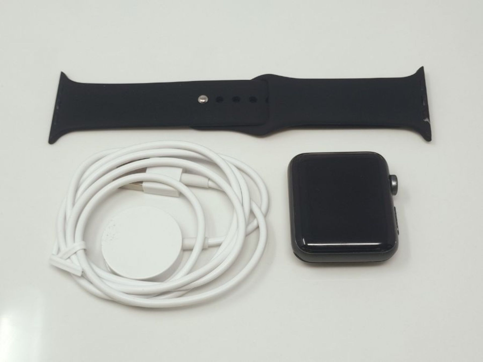 RRP £208.00 Apple Watch Series 3 (GPS, 42mm) - Space Grey Aluminum Case with Black Sport Band - Image 2 of 3