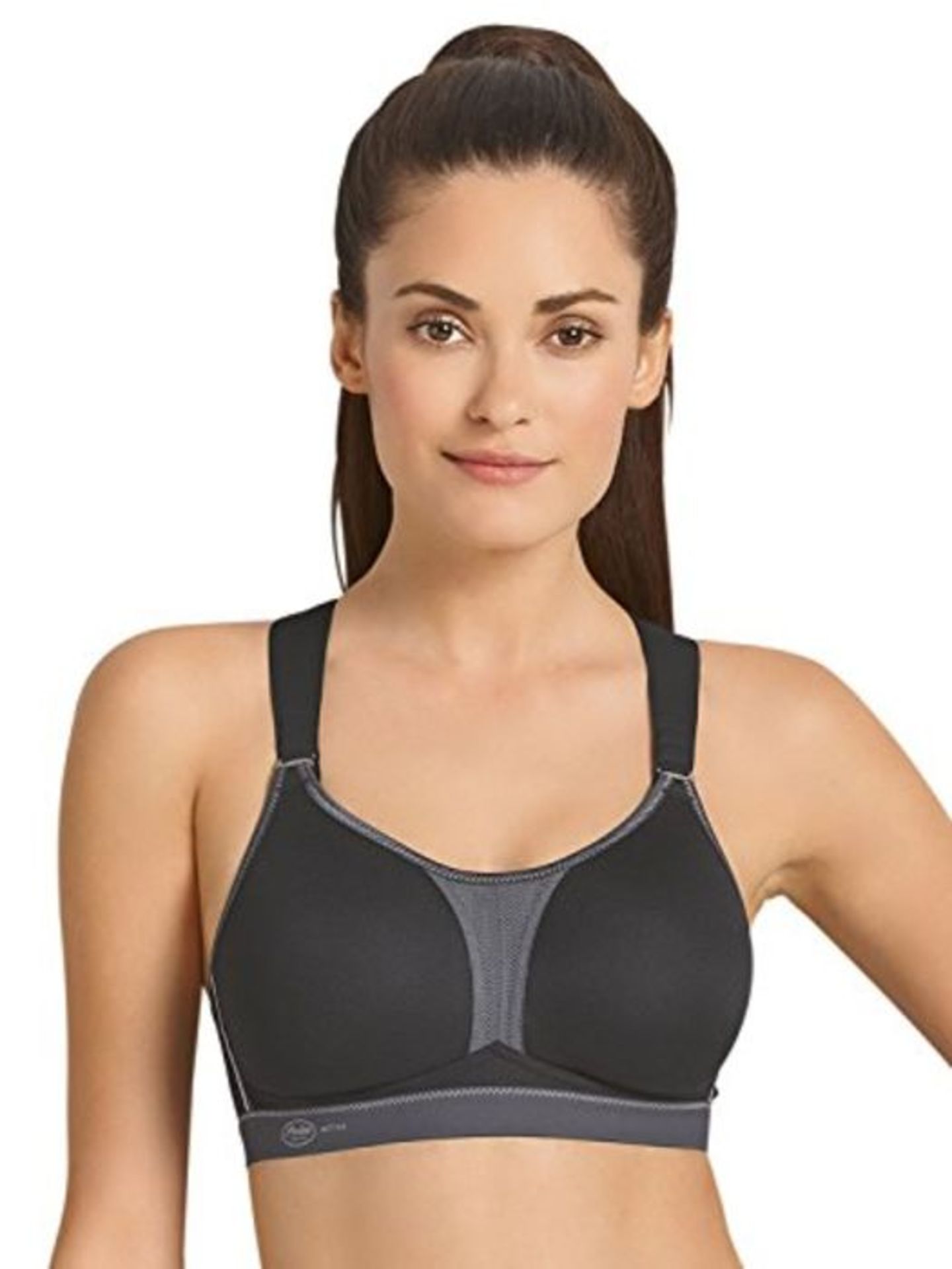 RRP £58.00 Anita Sport-BH X-Back 5537, 85 B, schwarz/anthrazit