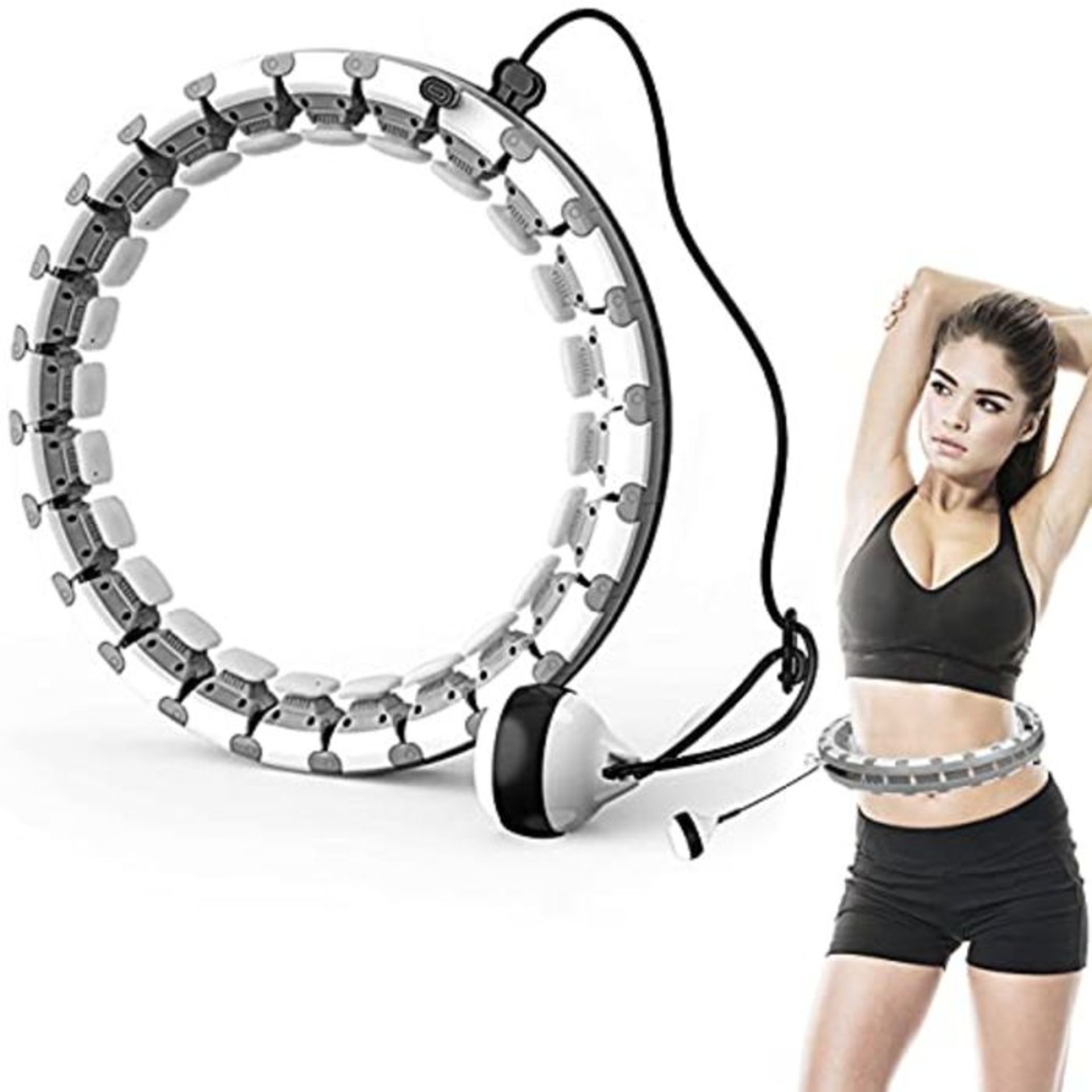 Smart Hula Hoop Fitness Hoop, 26 Articulated Tyres, Adjustable Fitness Hoola Hoop with