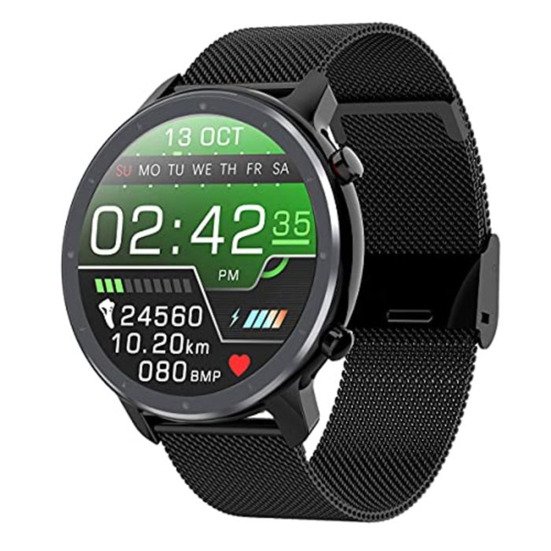 Voigoo Smartwatch Herren, 1,3 Zoll Armbanduhr mit personalisiertem Bildschirm, EKG,Her