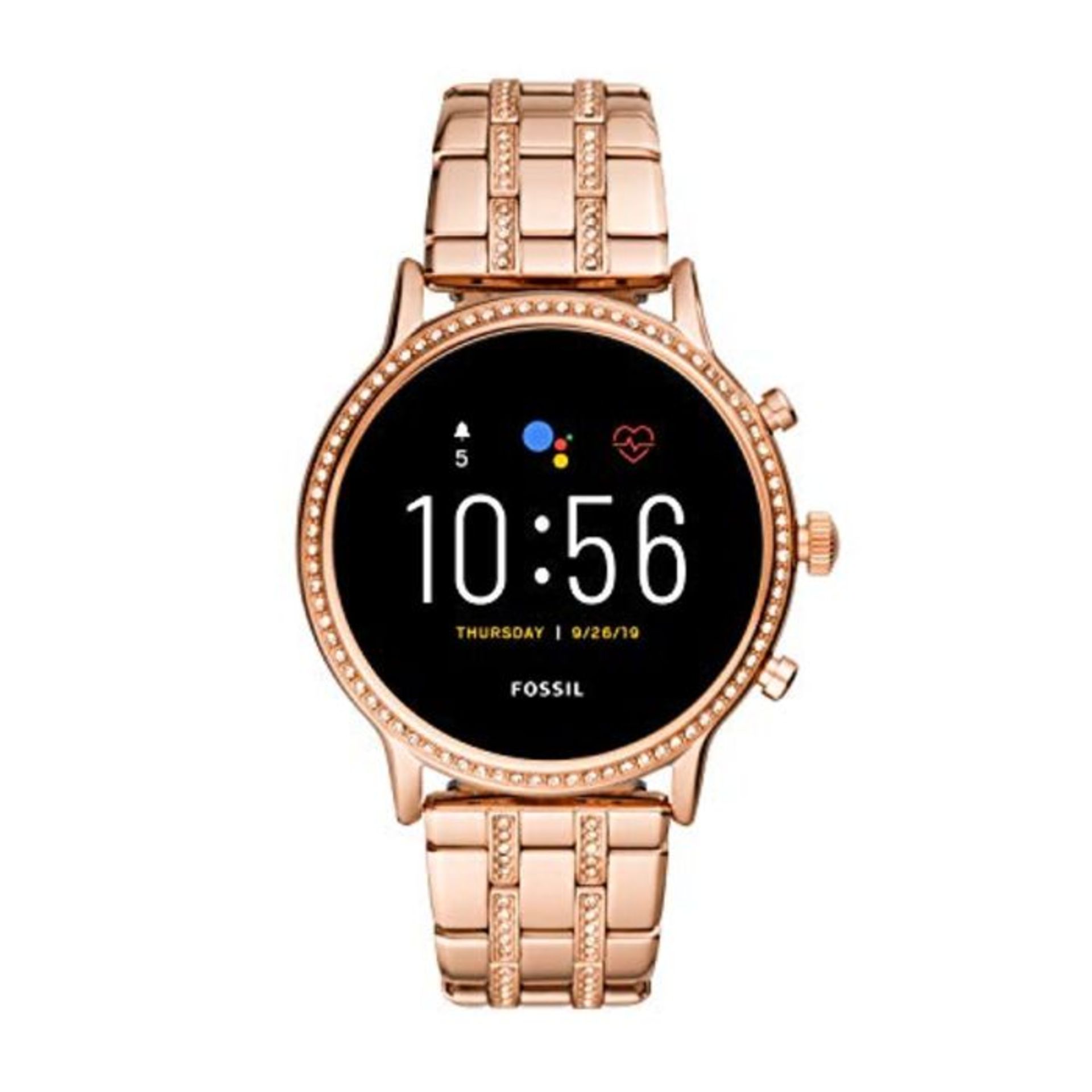 RRP £213.00 Fossil Women's Smartwatch, Julianna HR Rose Gold-Tone Stainless Steel with Rose Gold S