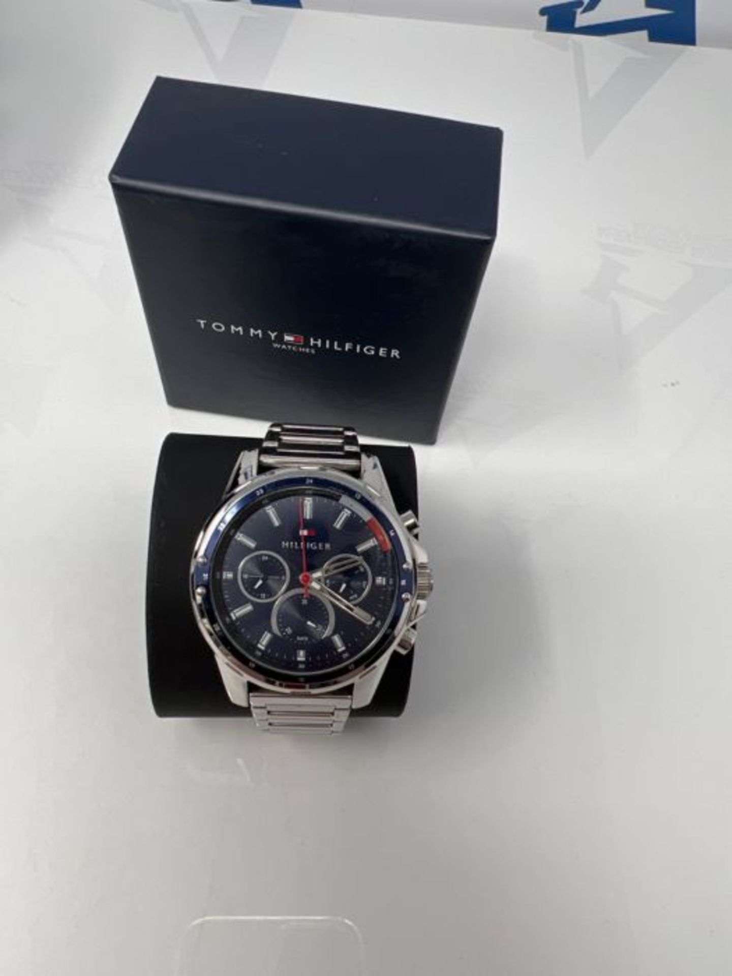 RRP £128.00 Tommy Hilfiger Homme Analogique Quartz Montre avec Bracelet en Acier Inoxydable 179178 - Image 2 of 3