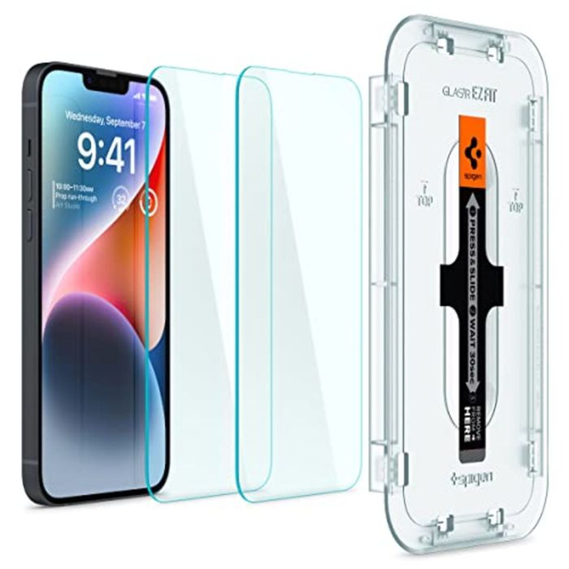 Spigen EZ Fit Sensor Protection Tempered Glass Screen Protector for iPhone 13, iPhone