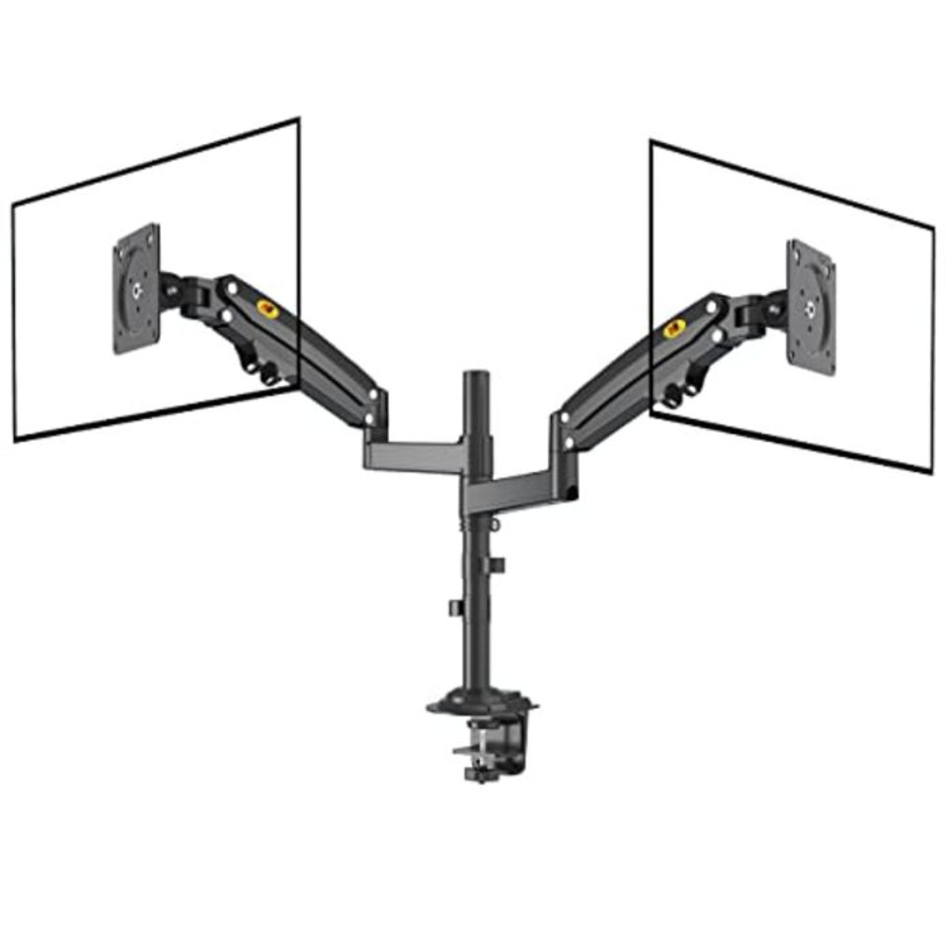 Ergosolid Heavy Duty Swivel Desk Mount with Gas Spring for Two 22-32 Inch LED LCD Moni