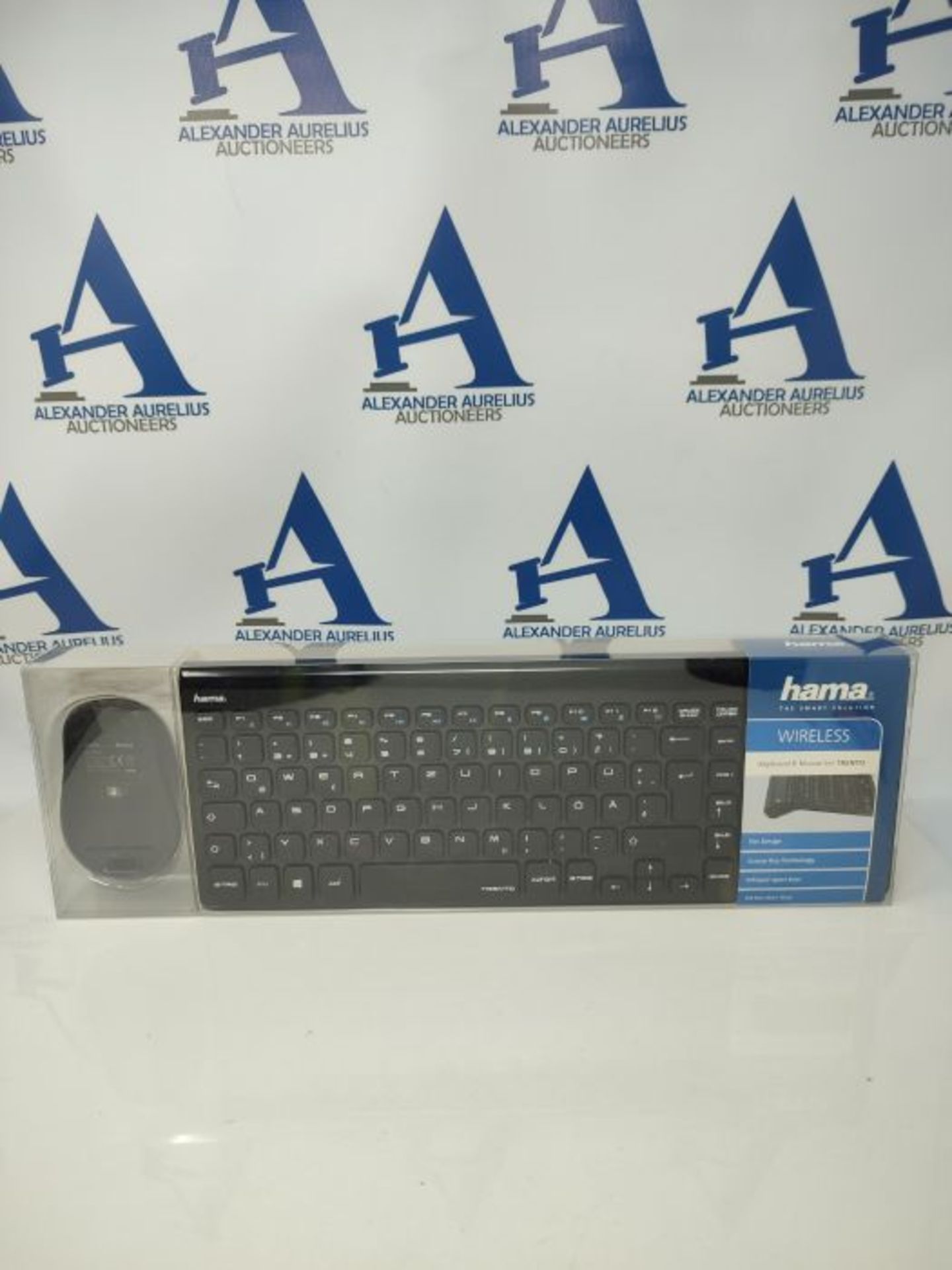 Hama Funk-Tastatur mit Maus Set kabellos (leise Computer-Tastatur mit flachen Tasten,