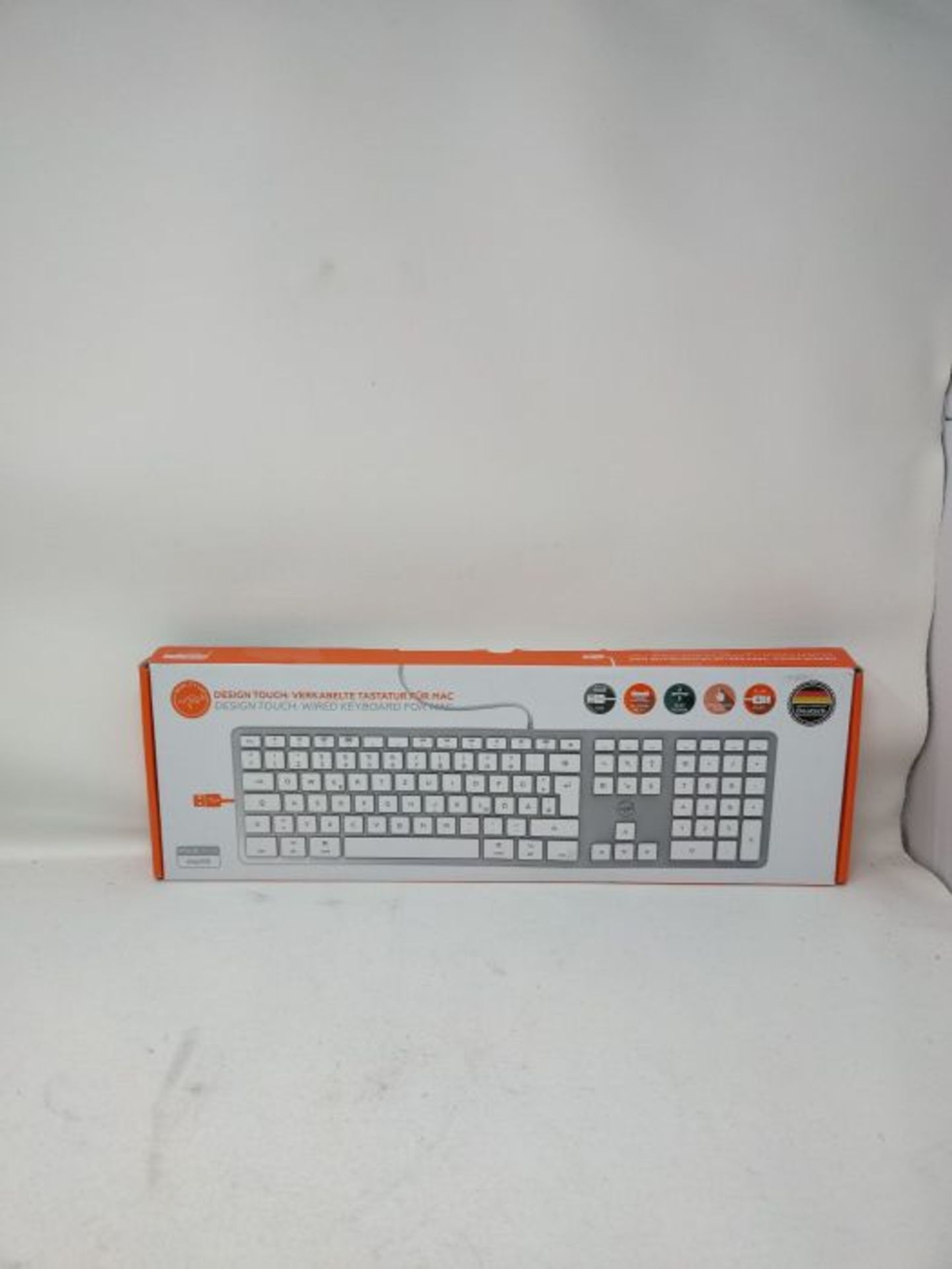 Mobility Lab ML311142 Wired Keyboard QWERTZ German Layout ideal for Mac - White/Silver - Image 2 of 3