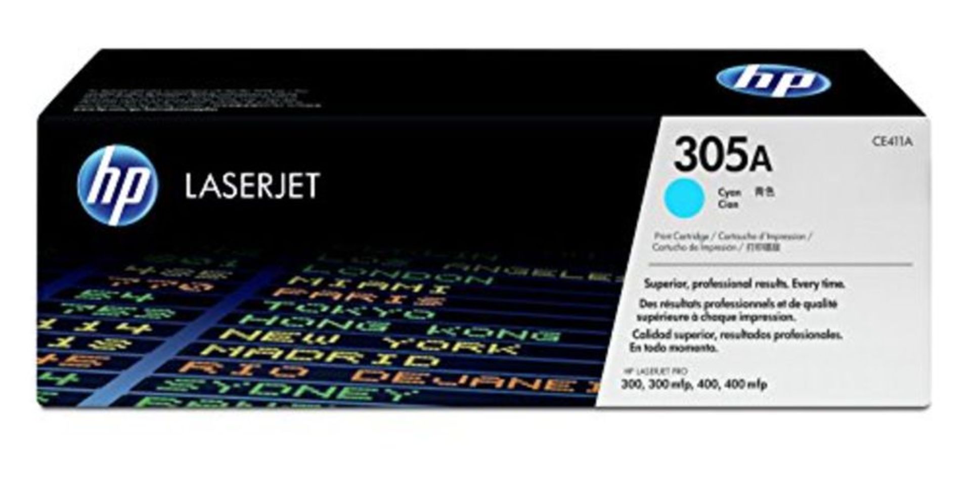 RRP £108.00 HP CE411A 305A Original LaserJet Toner Cartridge, Cyan, Single Pack