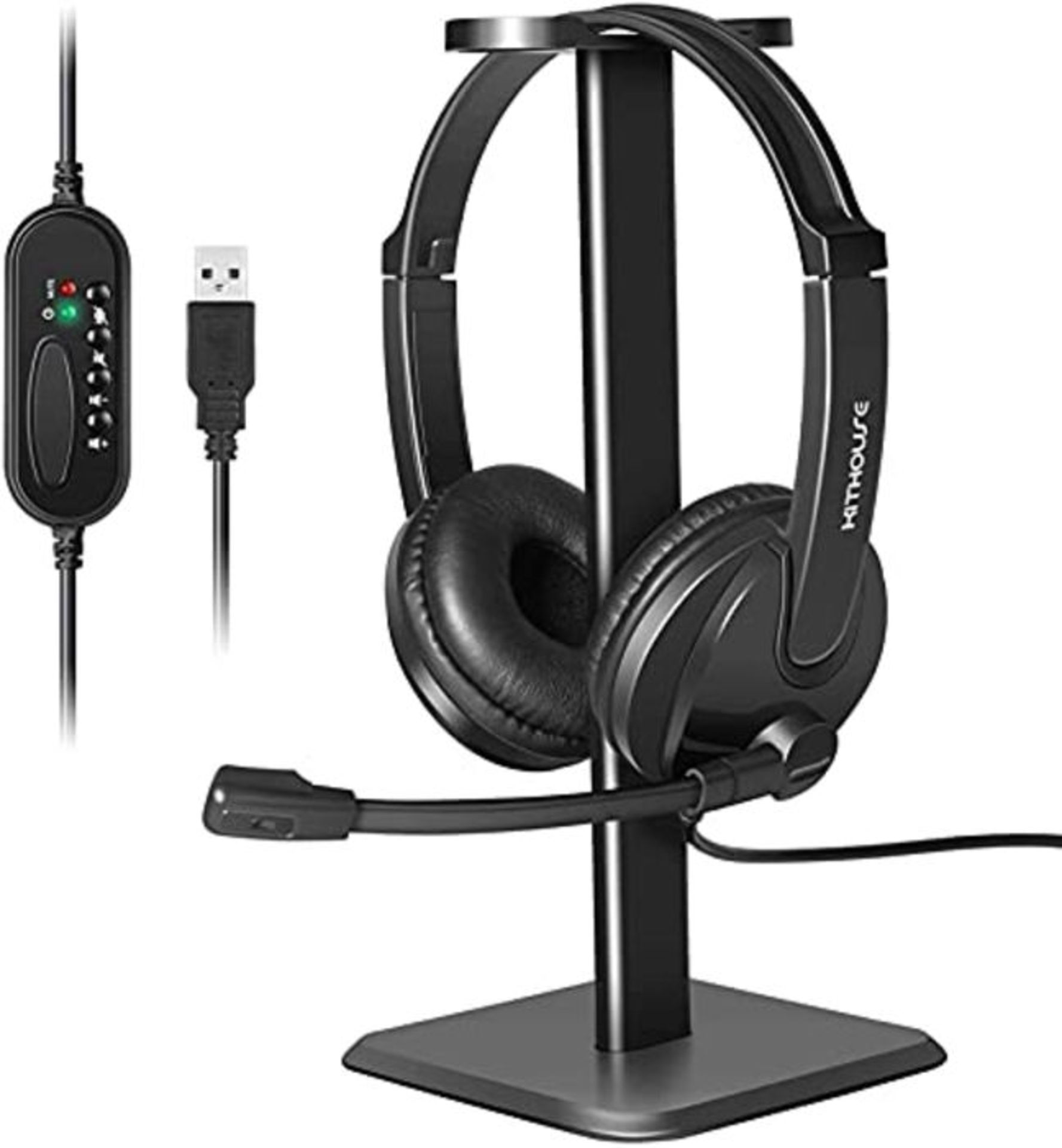 Kithouse PC Headset with Microphone USB Business Office Headset Computer Headphones wi