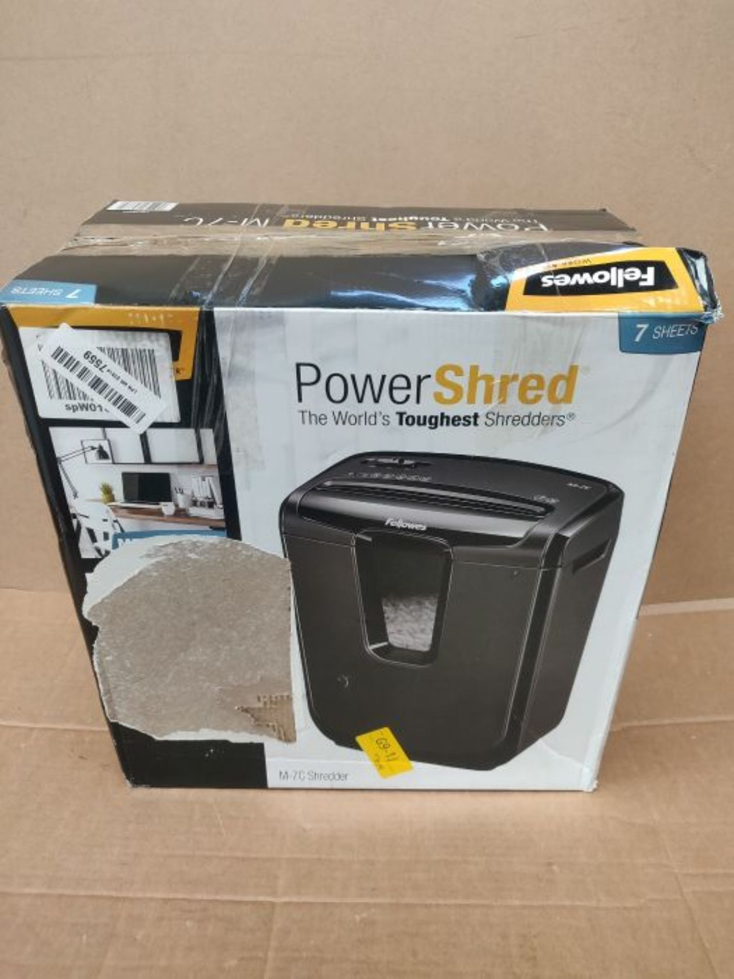 Fellowes Powershred M-7C Personal 7 Sheet Cross Cut Paper Shredder for Home Use - Image 2 of 3