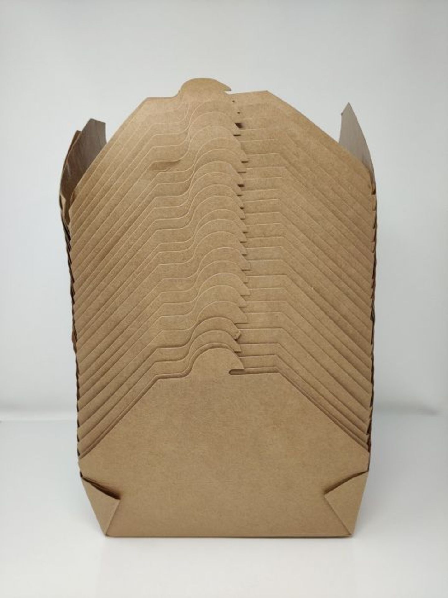 Disposable Kraft Paper Box To Go Containers - 25 Biodegradable Hot and Cold Take Out F - Image 2 of 3