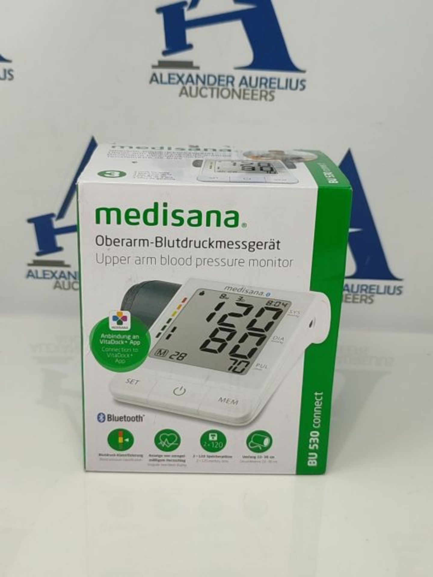 Medisana BU 530 Bluetooth Digital Upper Arm Blood Pressure Monitor - Home Use Heartbea - Image 2 of 3