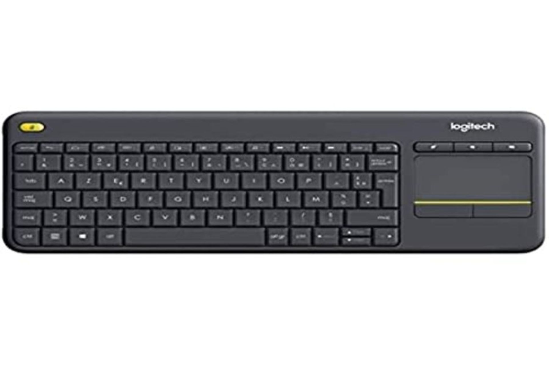 Logitech K400 Plus Wireless Livingroom Keyboard, AZERTY French Layout - Black
