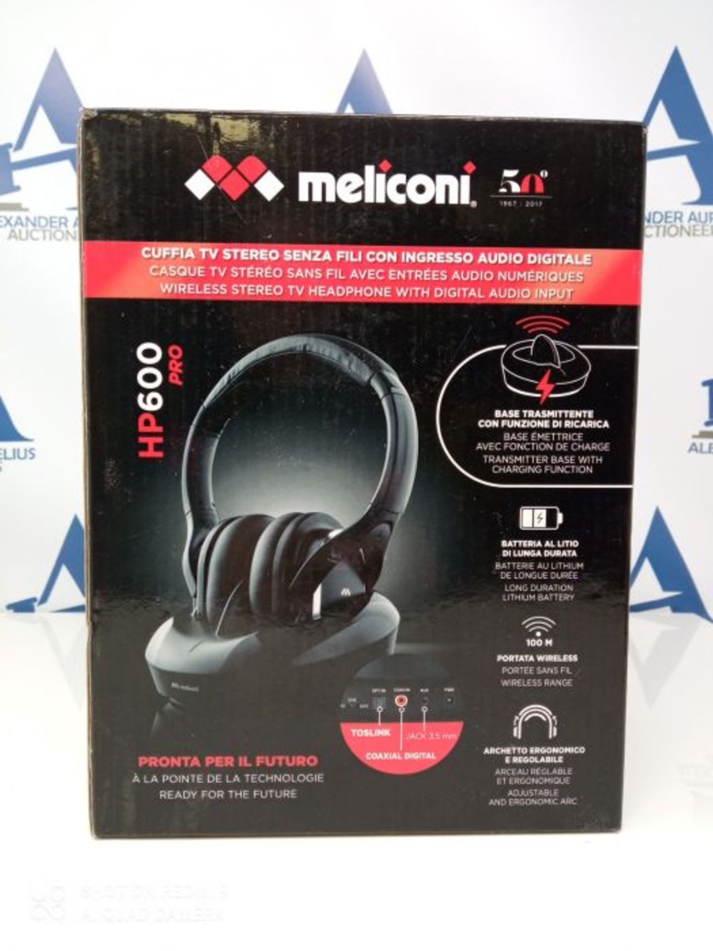 RRP £64.00 Meliconi HP600 Pro - Cuffia TV Wireless Universale, Con base di ricarica ed ingresso a - Image 2 of 3