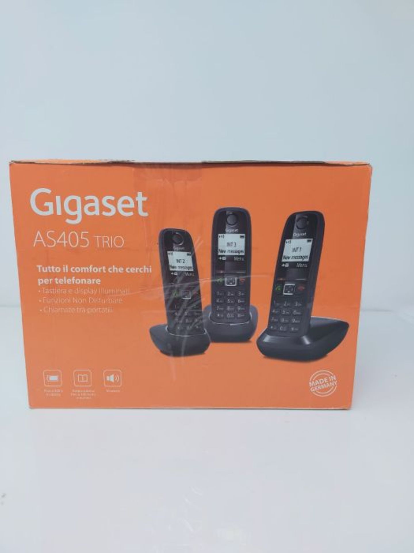 RRP £51.00 Gigaset AS405 Trio, Tre Telefoni Cordless, Chiamate Interne, Trasferimento di Chiamata