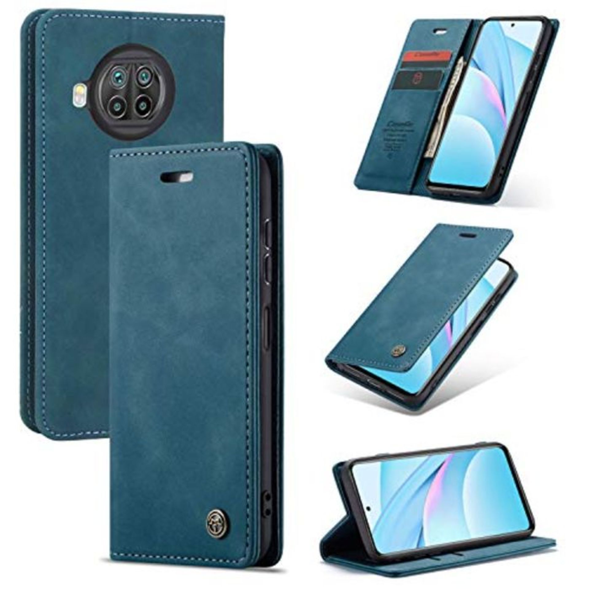 KONEE Case Compatible with Xiaomi Mi 10T Lite 5G, Premium Leather Wallet Case with [Ca