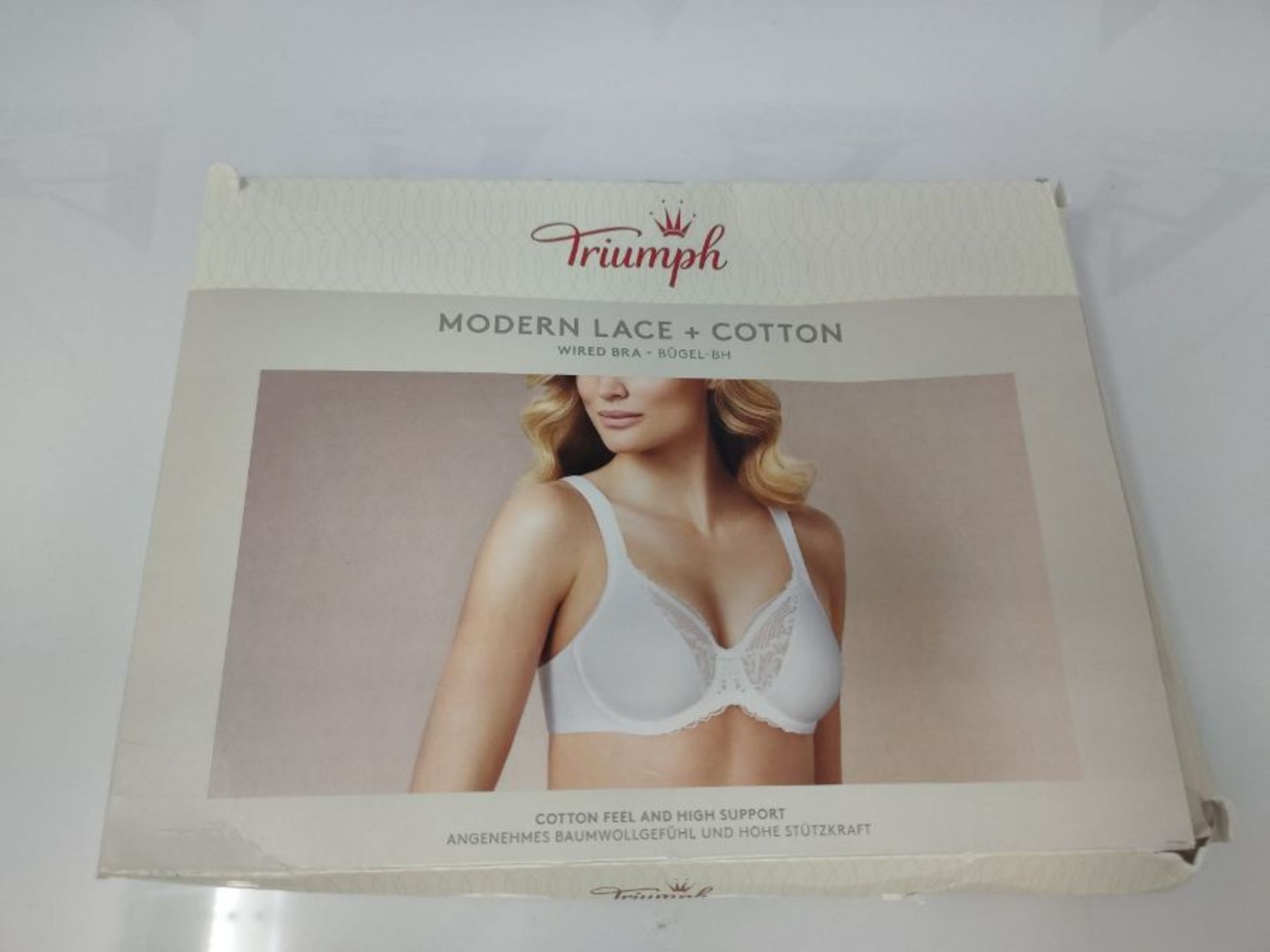 Triumph Women's Modern Lace+Cotton W Bra, Neutral Beige, 34C - Image 5 of 6