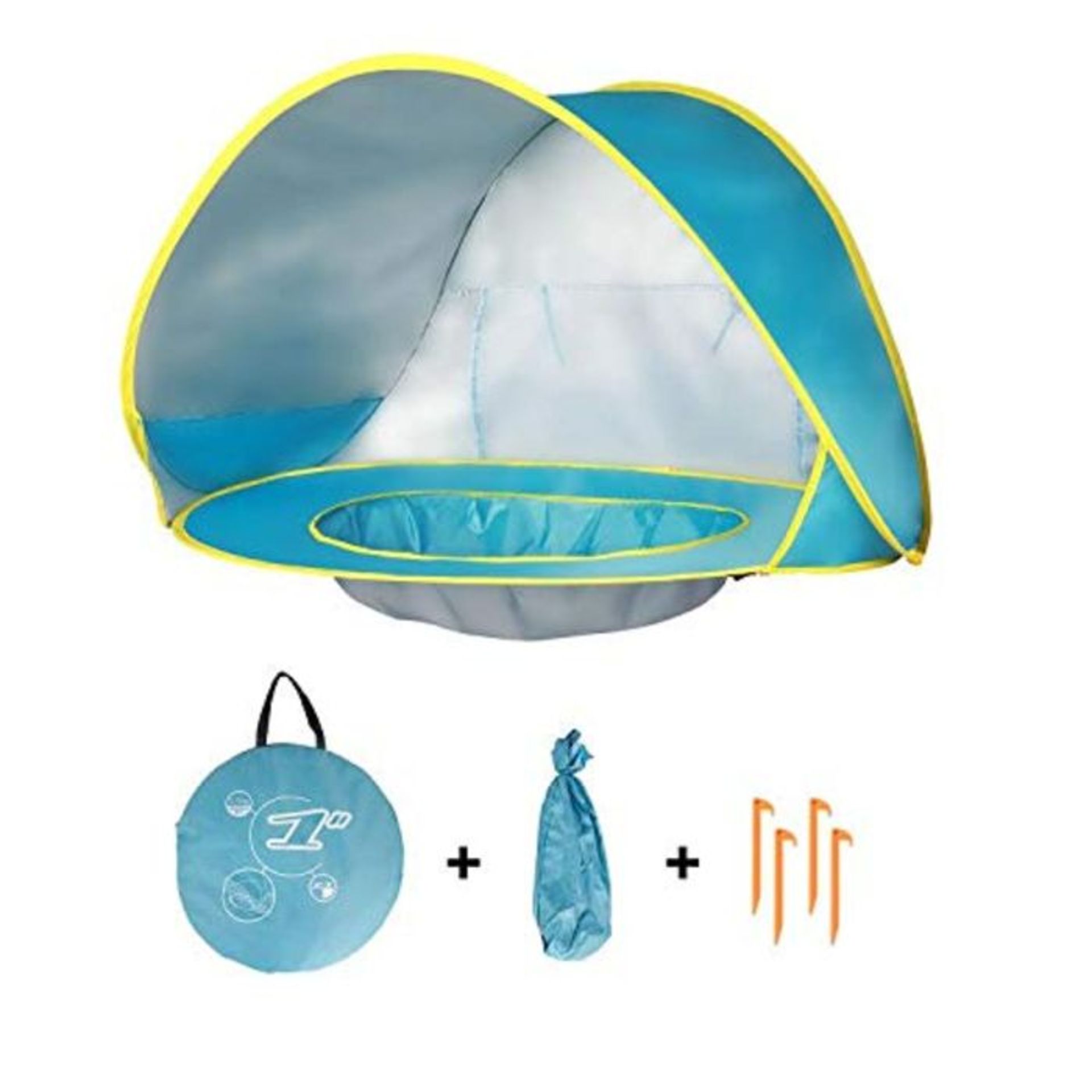 Kinbor Baby Beach Tent Pop Up Portable Shade Pool 50+ UPF UV Protection Sun Shelter fo - Image 4 of 6