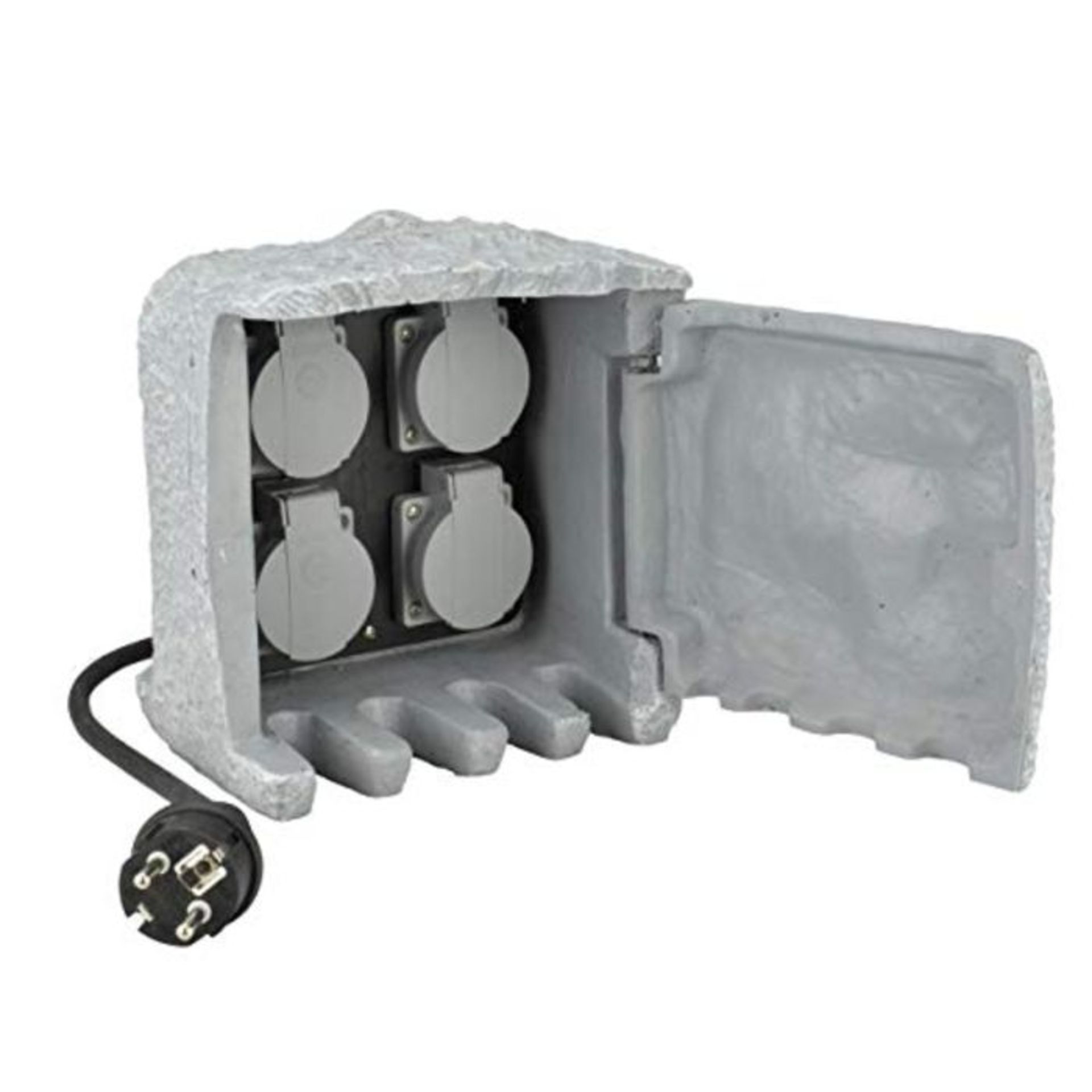 Unitec 44241 Socket Splitter In Stone Look with 4 Sockets - Image 4 of 6