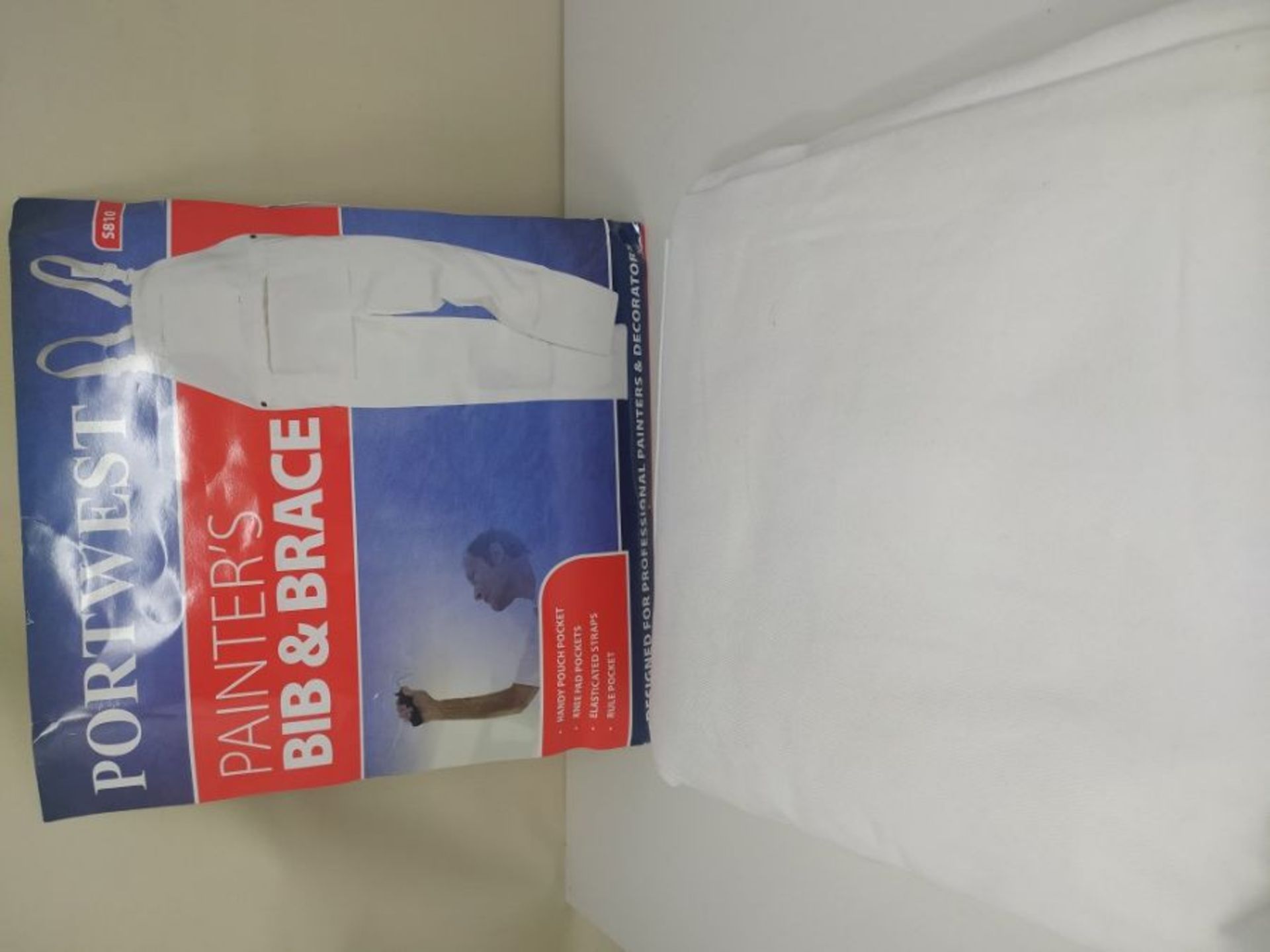 Portwest Bolton Painters Bib & Brace, Colour: White, Size: S, S810WHRS - Image 4 of 4